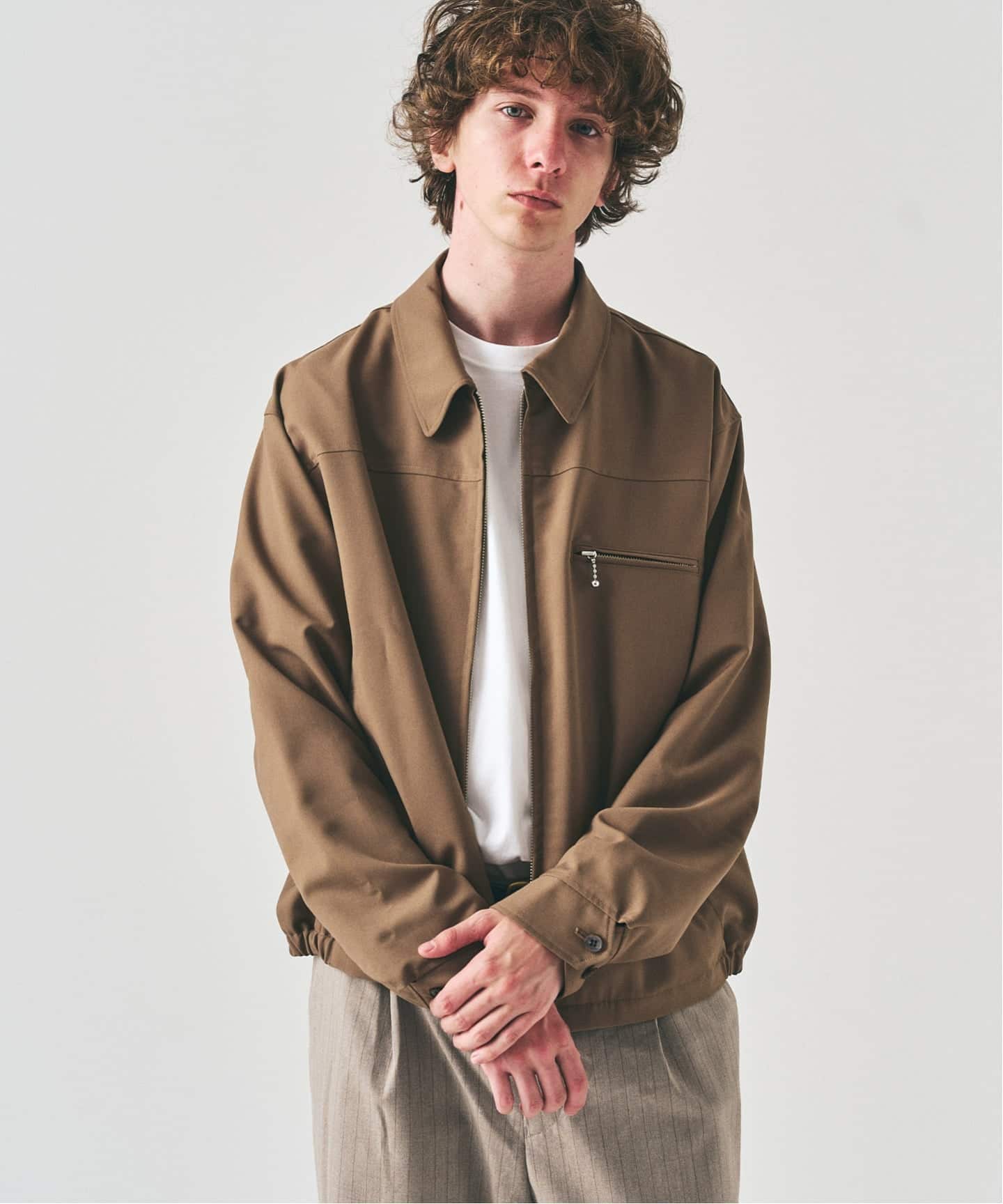 TRツイル ジップブルゾン 