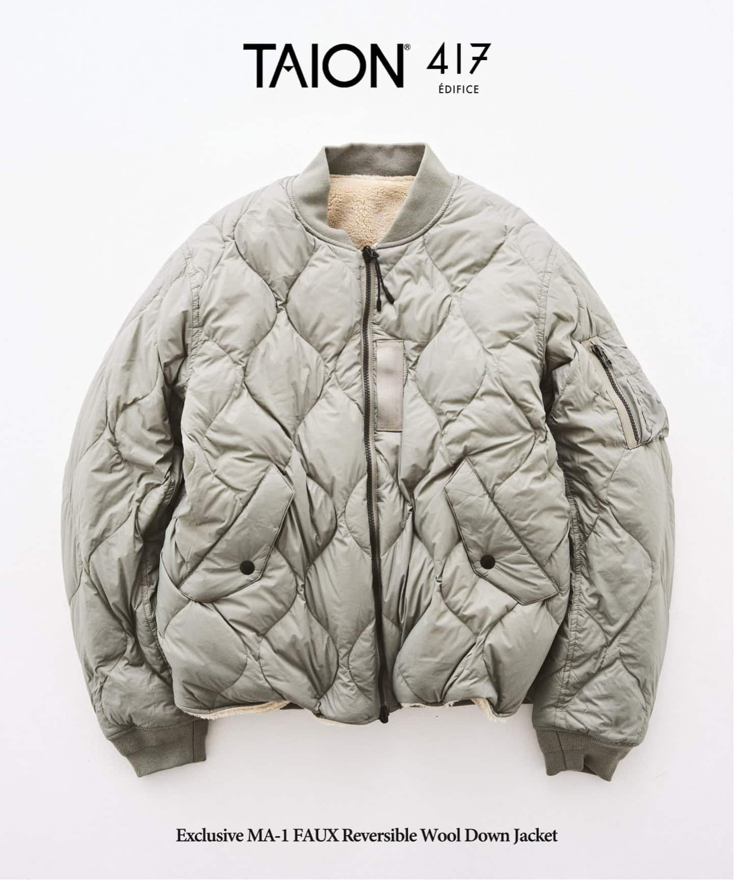 TAION / タイオン × 417 MA-1 FAUX リバーシブルウールダウン（ダウン