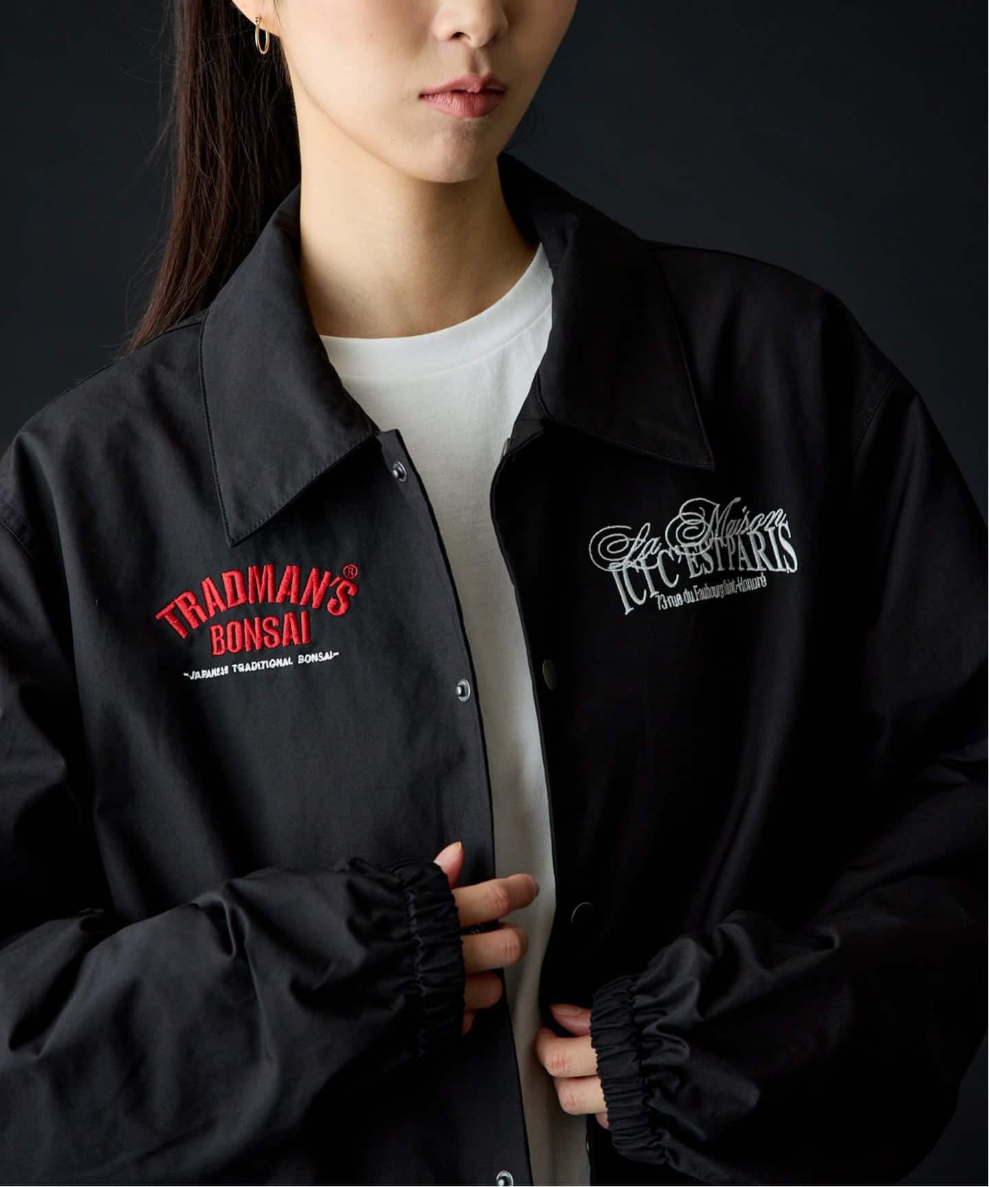 希少おすすめSUNスタジオ ナイロンジャンパー(Lサイズ)ブラックカラー(美品) TRADMAN'S BONSAI x PSG COACH JACKET（その他ブルゾン／アウター