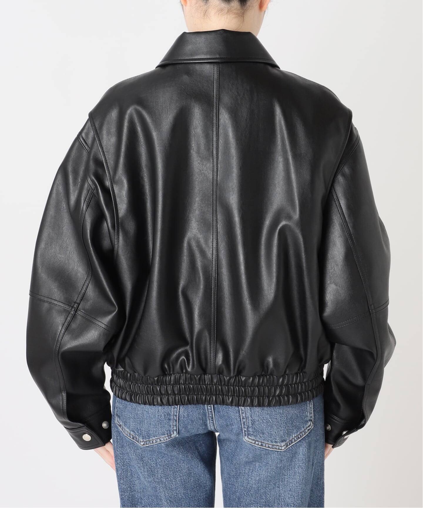 邦楽 JIGDRESS / let down DUNST/ダンスト UNISEX CROPPED ALTER-LEATHER BLOUSON ジャケット