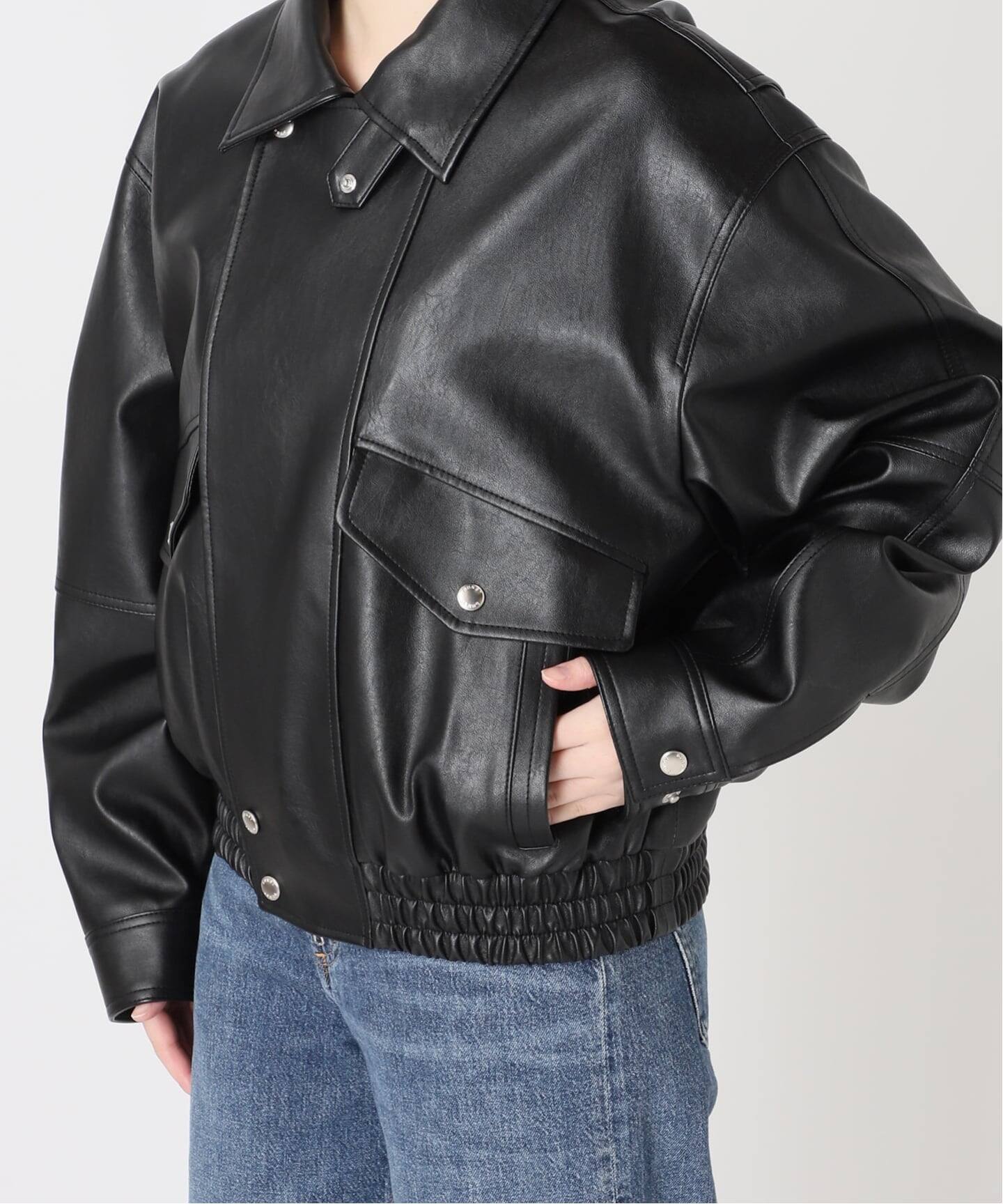 DUNST/ダンスト UNISEX CROPPED ALTER-LEATHER BLOUSON ジャケット