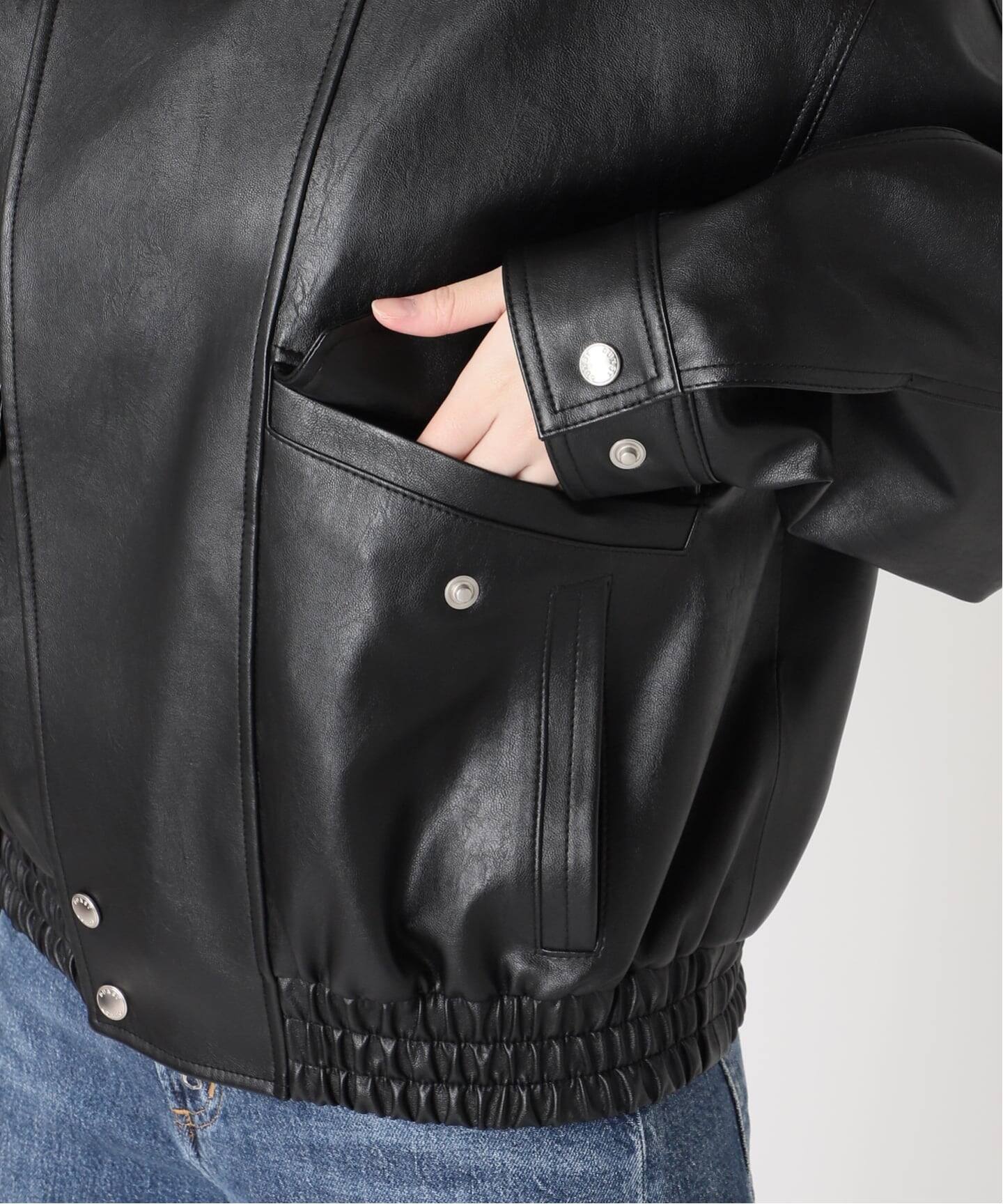 DUNST/ダンスト UNISEX CROPPED ALTER-LEATHER BLOUSON ジャケット