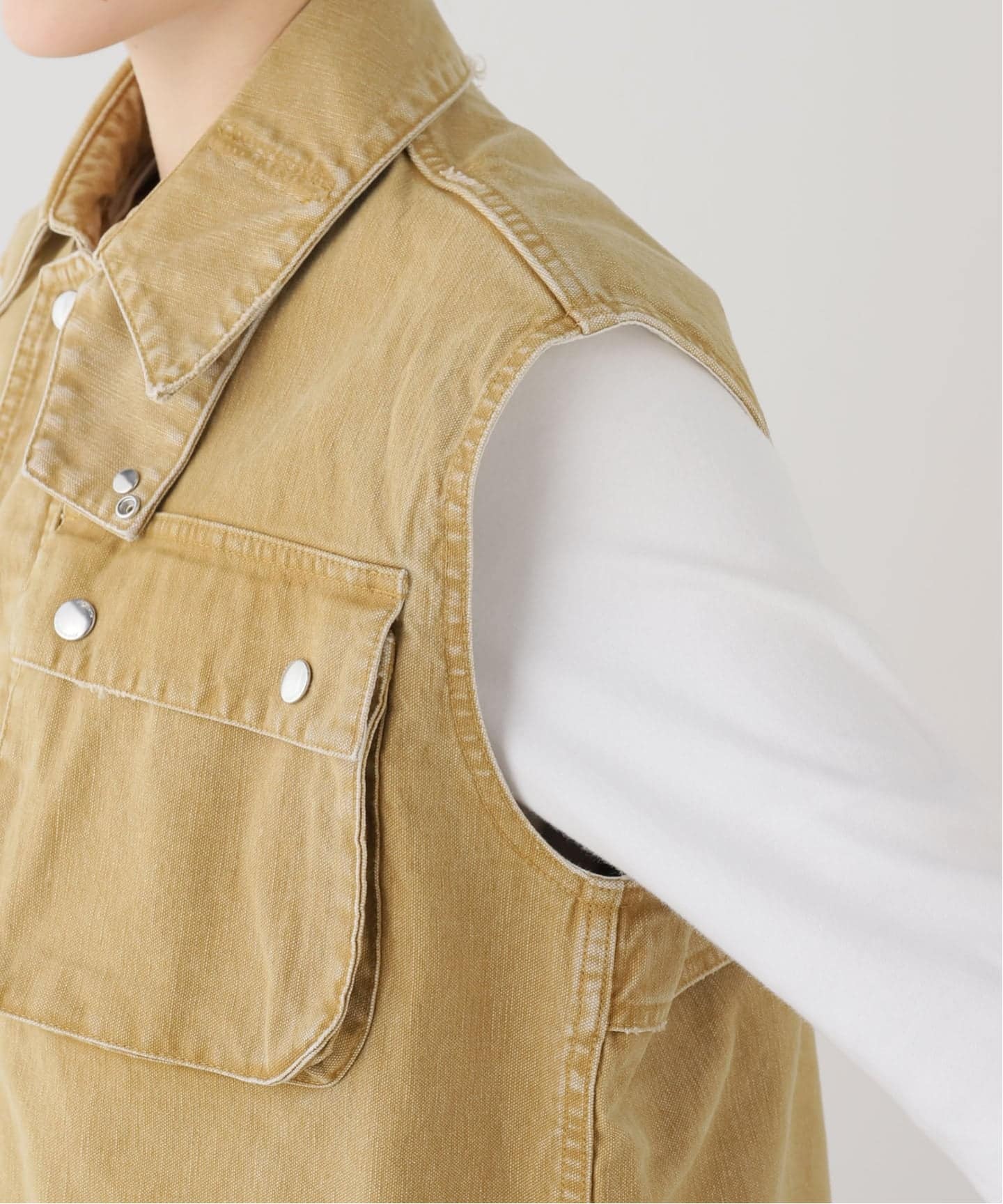 jane smith ジェーンスミス ベスト ジャケット JANE SMITH/ジェーンスミス】 SULFUR DYE HEAVY DUCK CLOTH O：ベスト