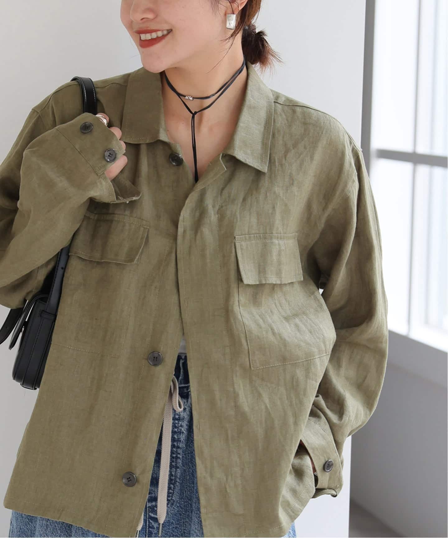 ジャーナルスタンダード　リネンミリタリージャケット 追加予約》リネンミリタリージャケット（ミリタリー）｜JOURNAL