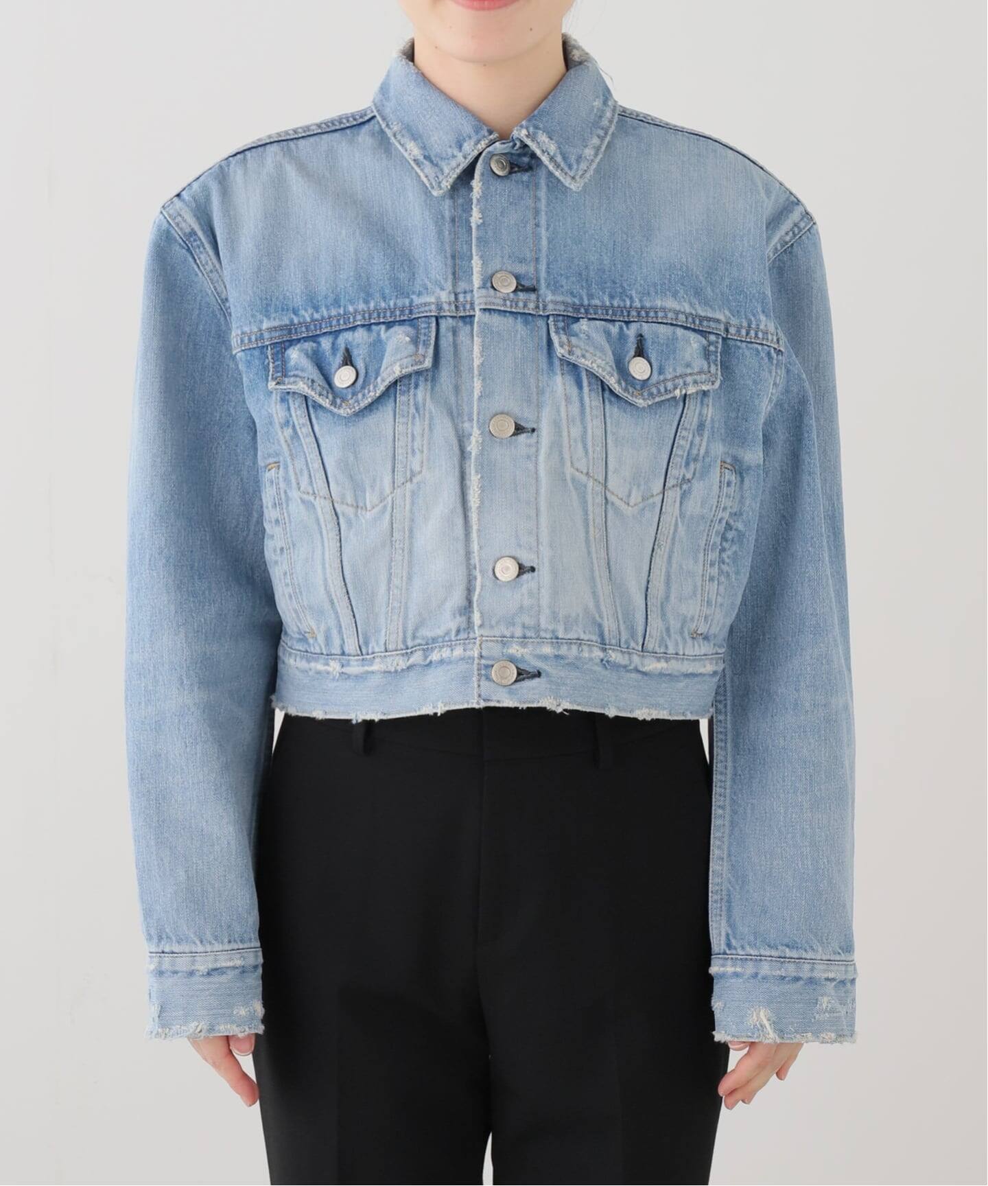 HOLIDAY/ホリデイ】 DAMAGE DENIM PADDED SHOULDER JAC（デニム