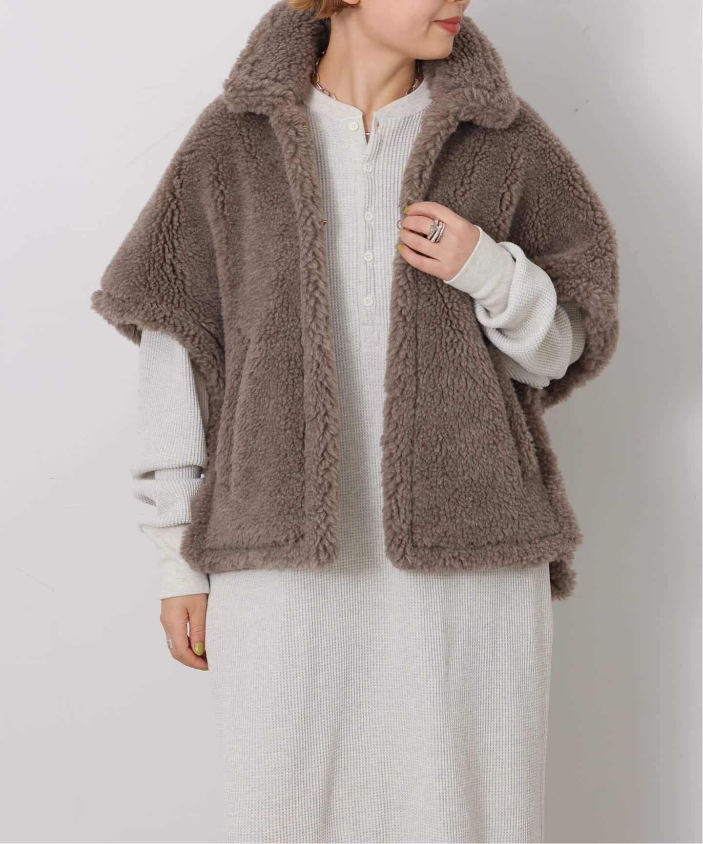 TICCA 】WOOL ファーポンチョ（その他ブルゾン／アウター）｜journal