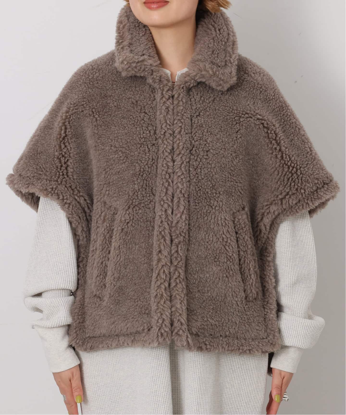 TICCA 】WOOL ファーポンチョ（その他ブルゾン／アウター）｜journal