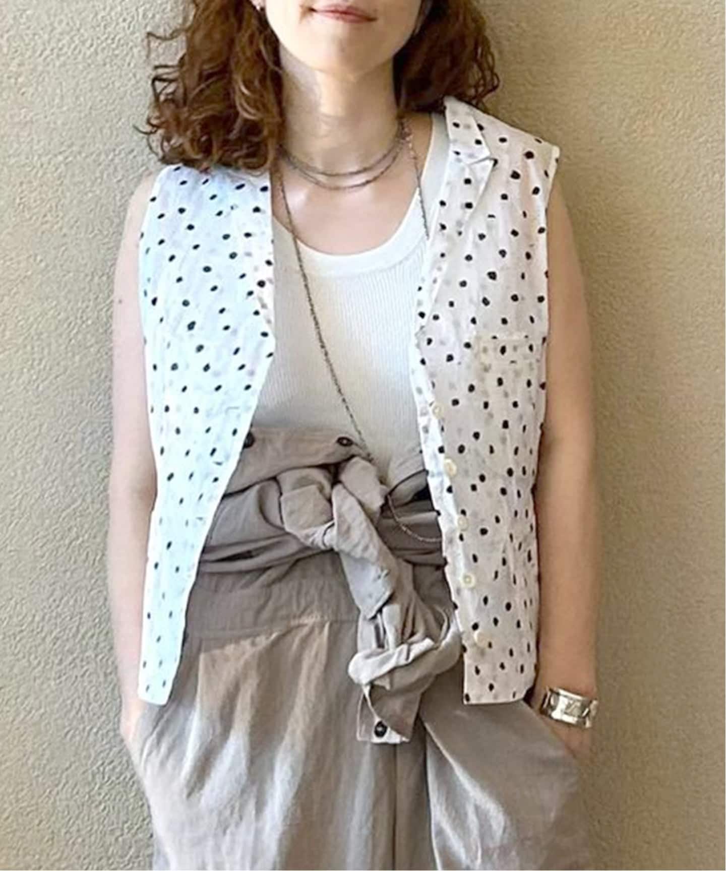 Khadi and Co Bess Nielsen アイボリーベスト Khadi＆Co】 WAISTCOAT ORGANDY DOTS（ベスト）｜journal standard