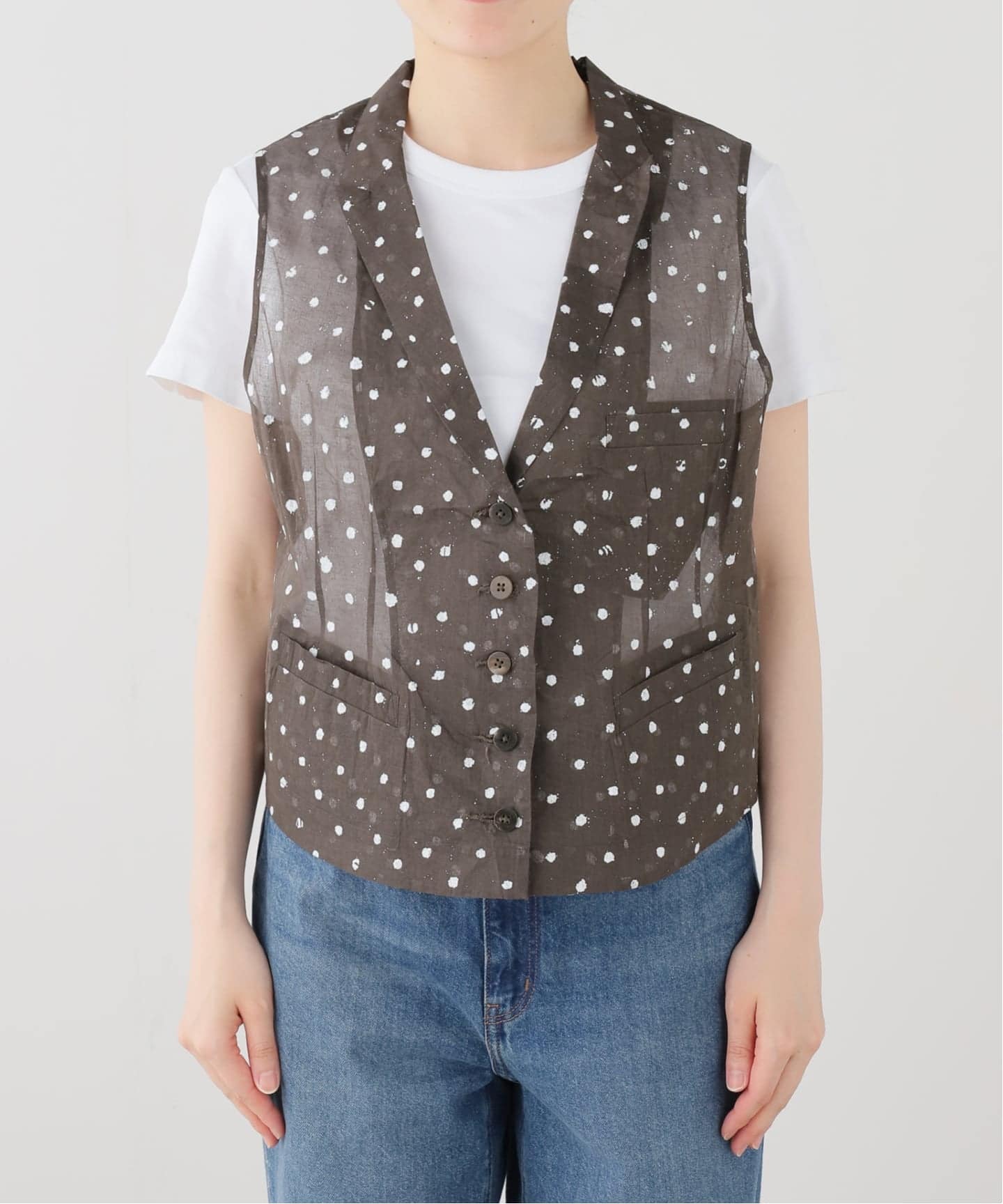 Khadi＆Co】 WAISTCOAT ORGANDY DOTS（ベスト）｜journal standard