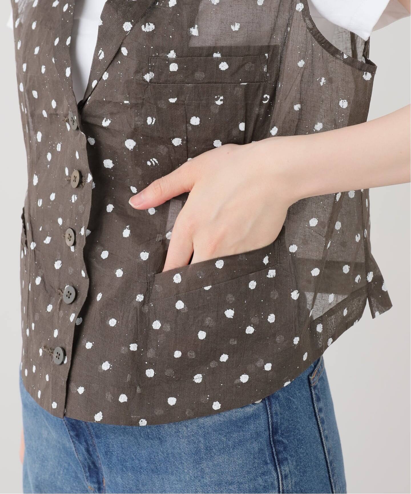 Khadi＆Co】 WAISTCOAT ORGANDY DOTS（ベスト）｜journal standard