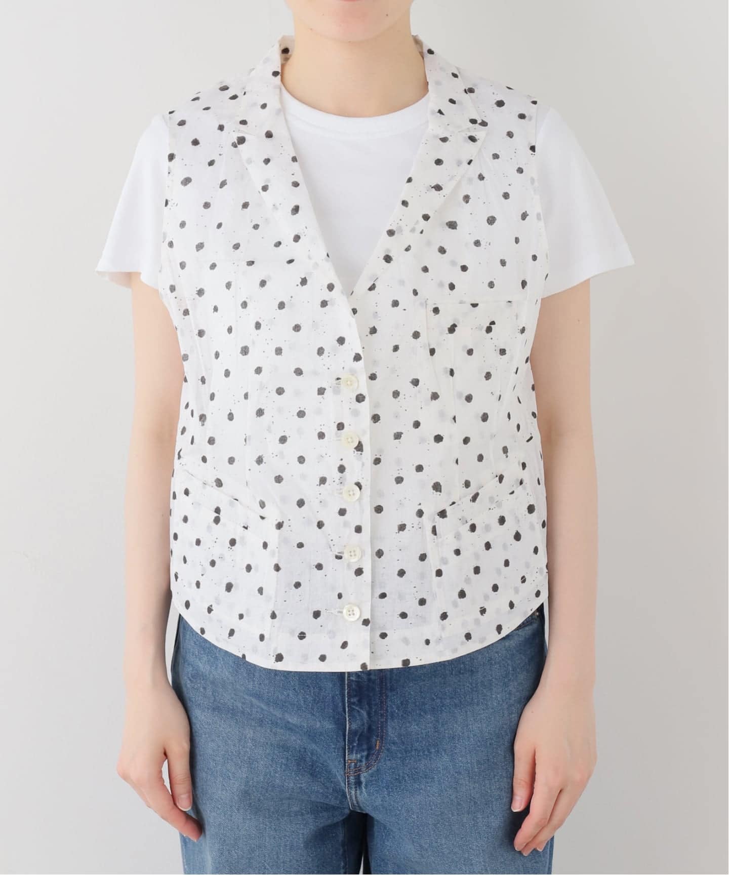 Khadi＆Co】 WAISTCOAT ORGANDY DOTS（ベスト）｜journal standard