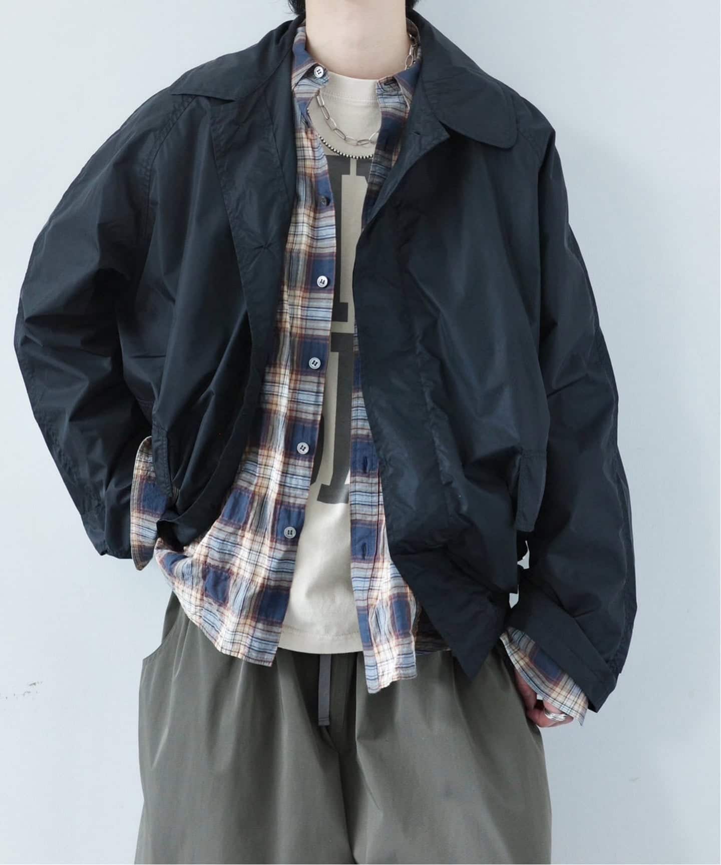専用HTS MEDIUM WEIGHT BALMACAAN SHORT COAT HTS】 NYLON BALMACAAN SHORT COAT（その他ブルゾン／アウター