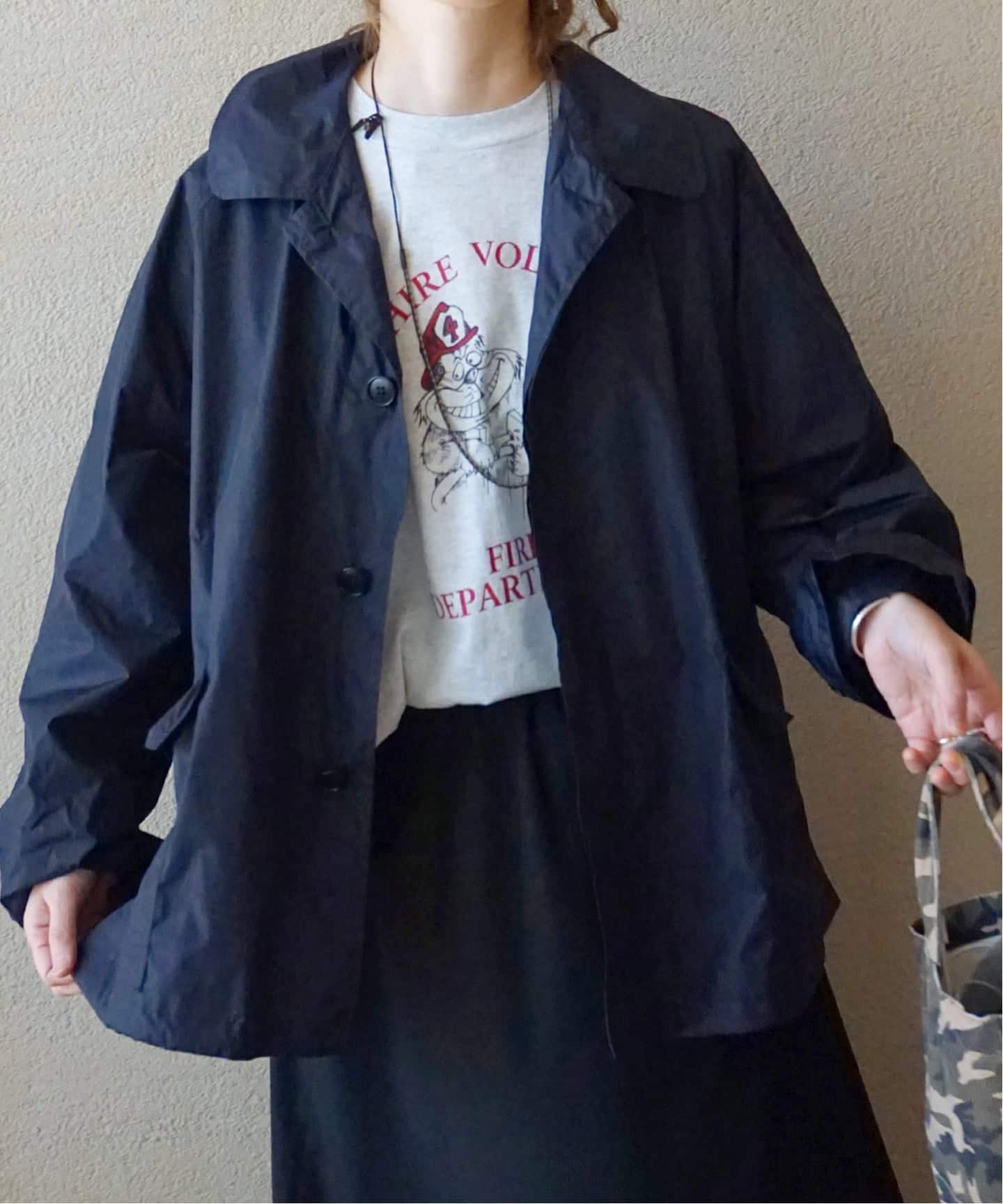 専用HTS MEDIUM WEIGHT BALMACAAN SHORT COAT HTS】 NYLON BALMACAAN SHORT COAT（その他ブルゾン／アウター