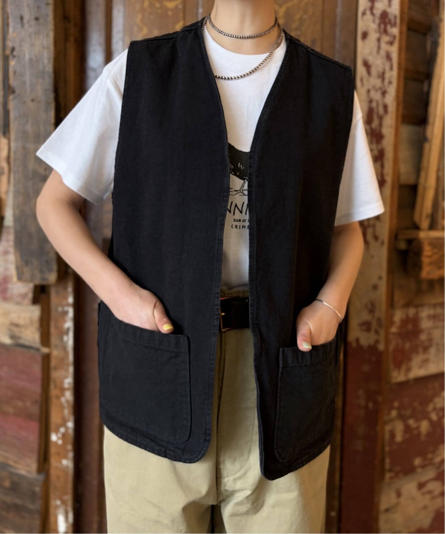 chimala】DYED BLACK CANVAS VEST（ベスト）｜journal standard luxe