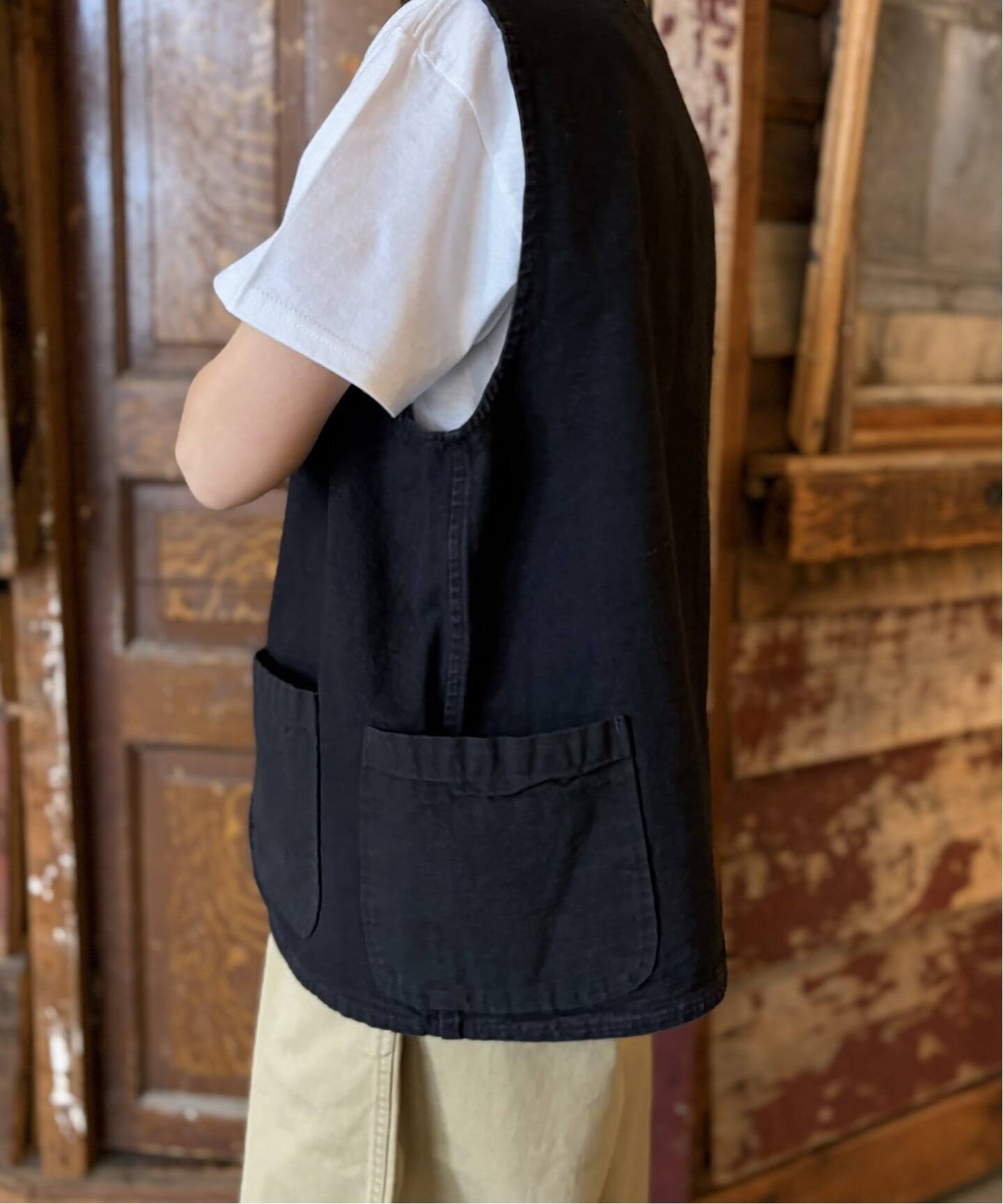 chimala】DYED BLACK CANVAS VEST（ベスト）｜journal standard luxe