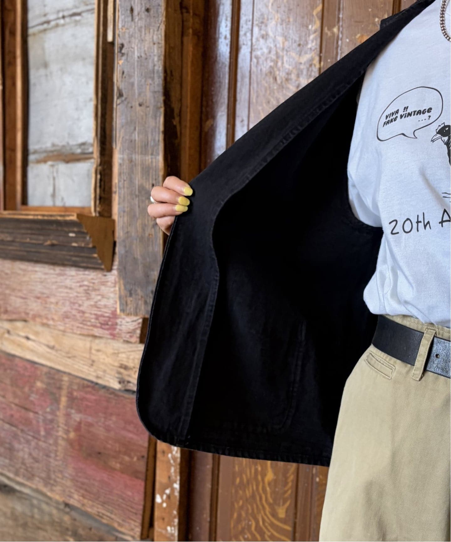 chimala】DYED BLACK CANVAS VEST（ベスト）｜journal standard luxe