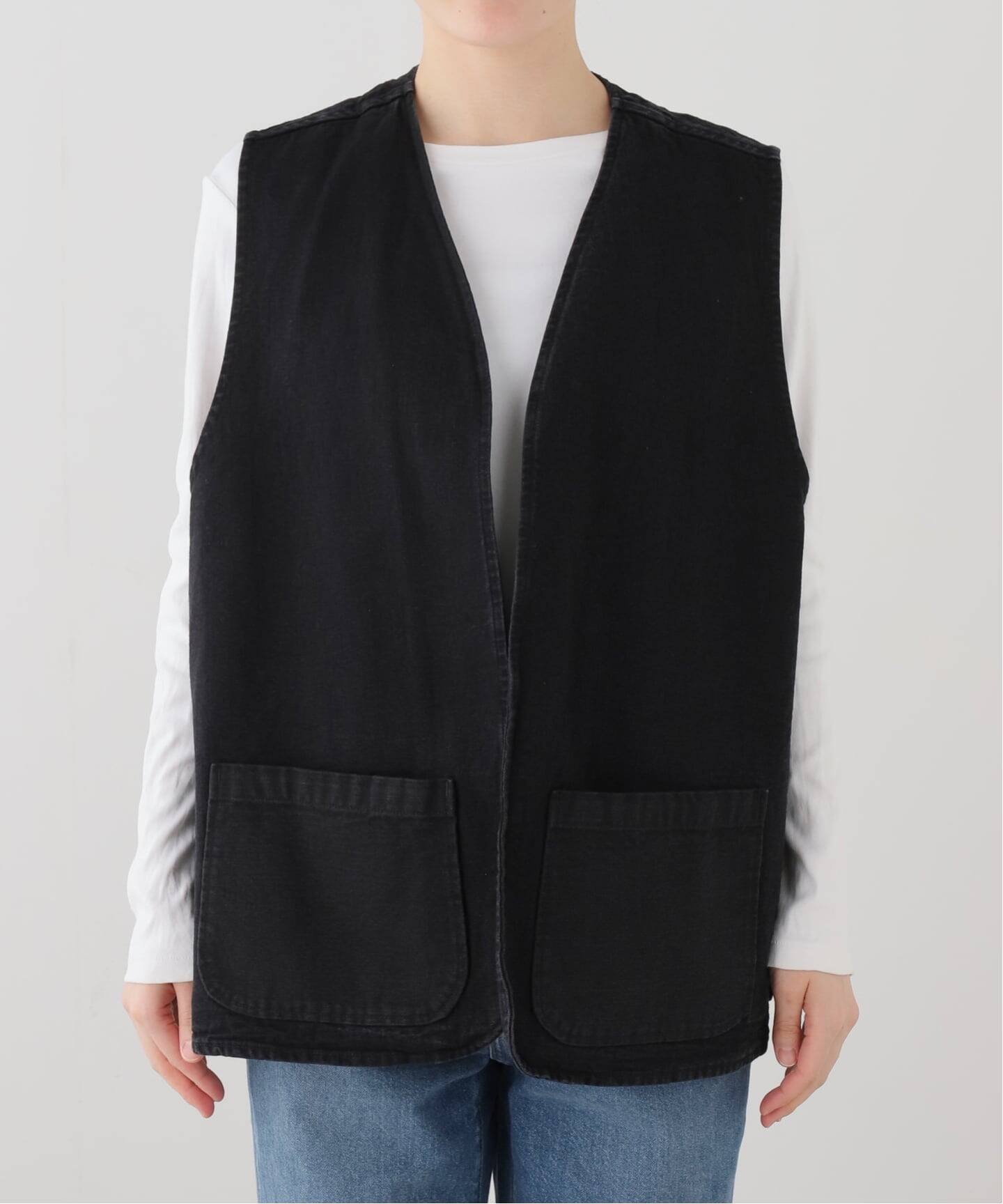 chimala CANVAS VEST ブラック chimala】DYED BLACK CANVAS VEST（ベスト）｜journal standard luxe