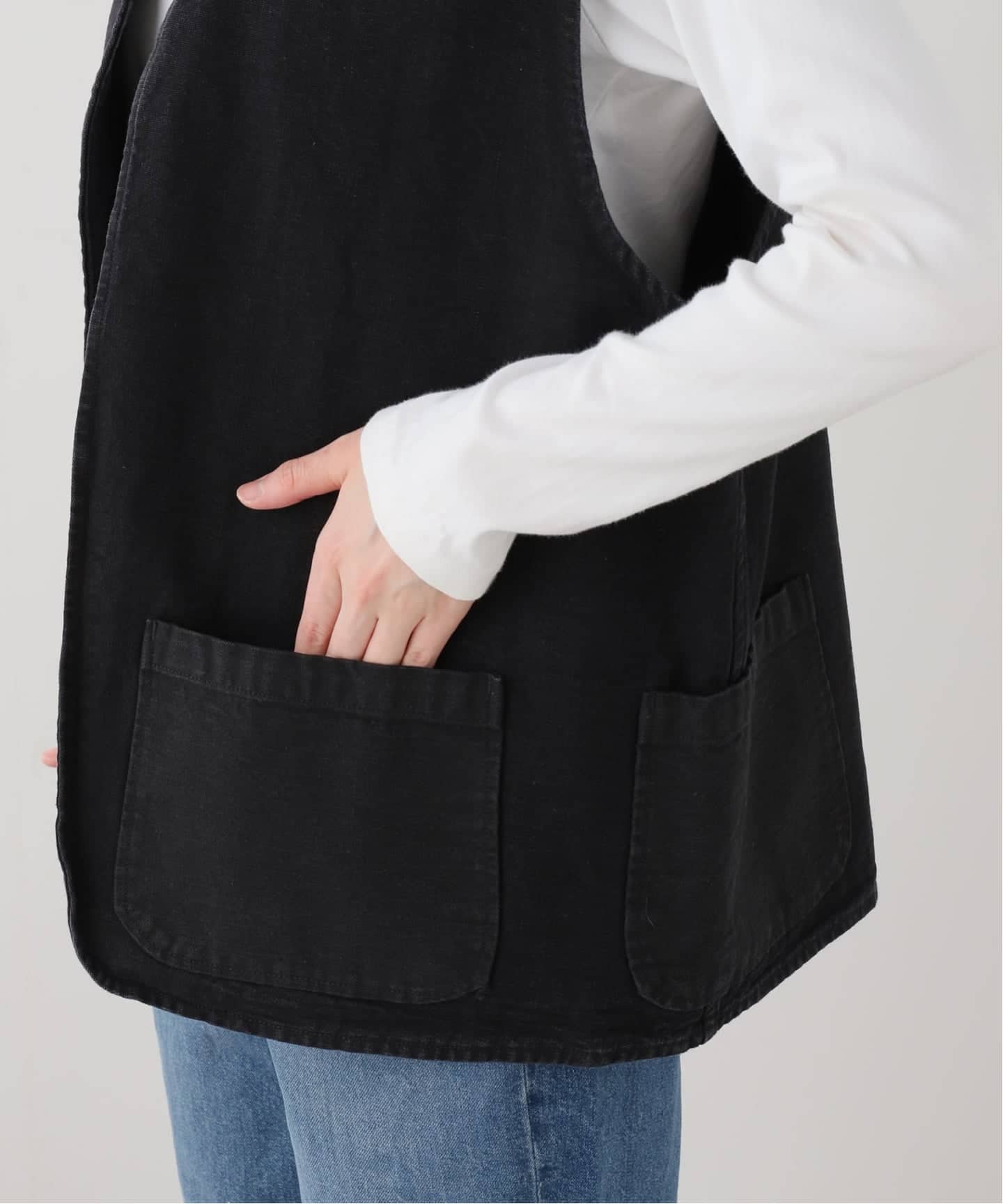 chimala】DYED BLACK CANVAS VEST（ベスト）｜journal standard luxe