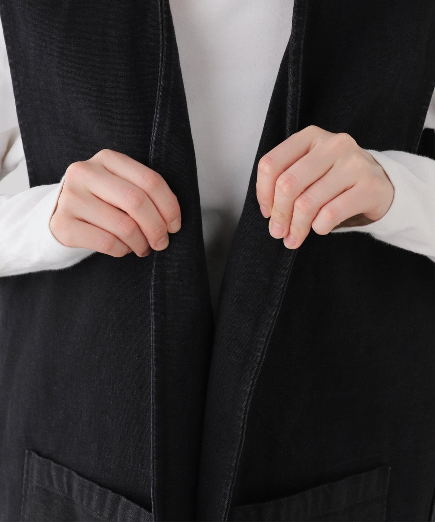 chimala】DYED BLACK CANVAS VEST（ベスト）｜journal standard luxe