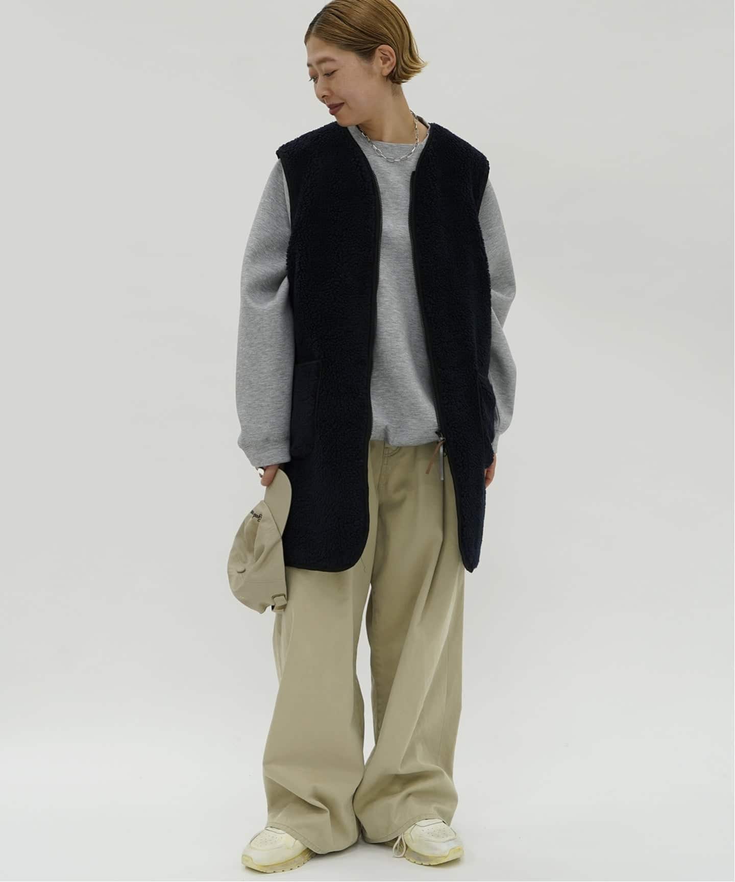 ARMEN】ZIP-UP FLEECE LONG VEST（ボア・フリース）｜journal standard