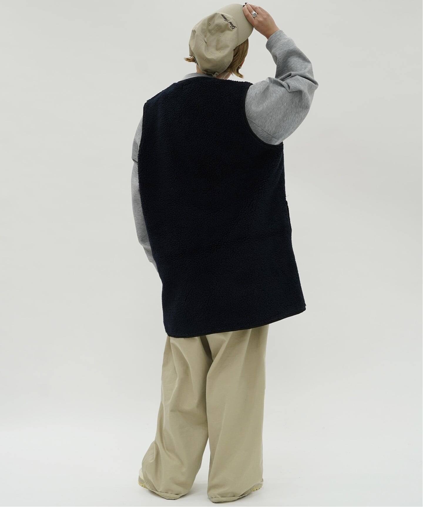 ARMEN】ZIP-UP FLEECE LONG VEST（ボア・フリース）｜journal standard