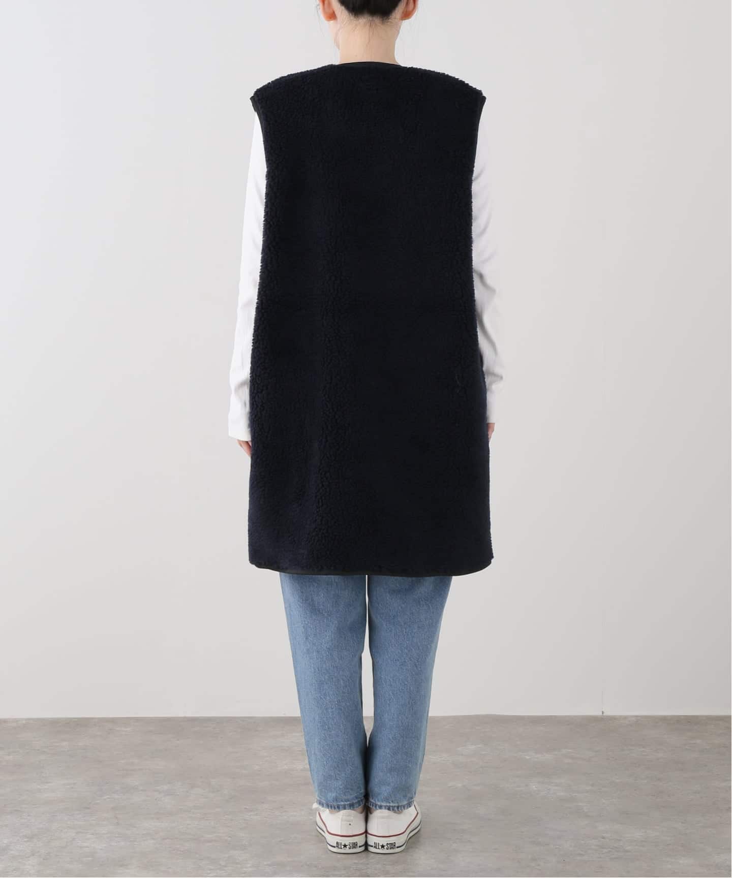 ARMEN】ZIP-UP FLEECE LONG VEST（ボア・フリース）｜journal standard