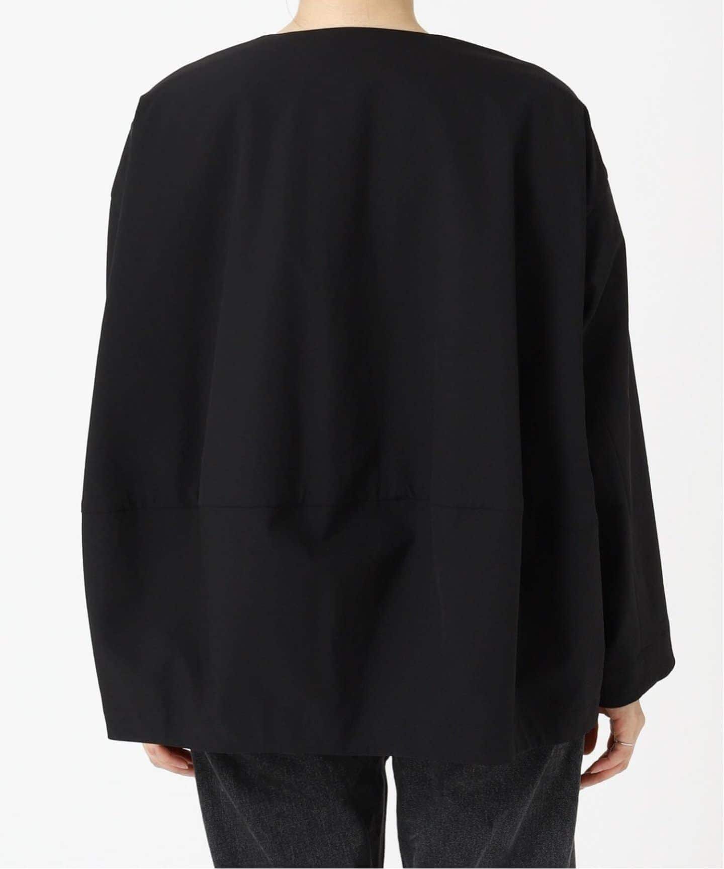 レリューム クルーネックコクーンブルゾン ブラック 追加》［撥水 / UVカット］【SPENSIERATO】クルーネックコクーン