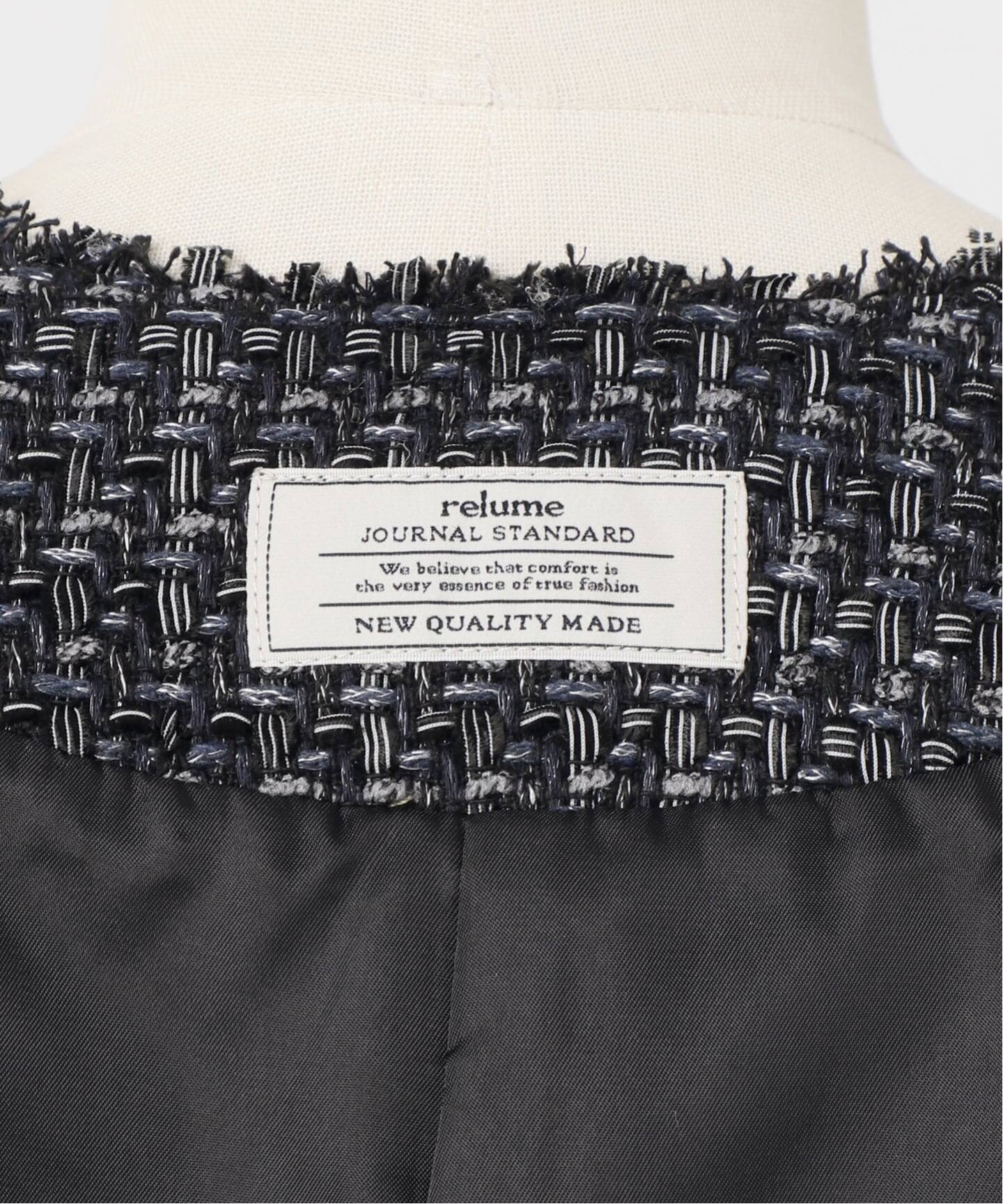 予約》［26SS新作］ノーカラーツイードブルゾン（ノーカラージャケット