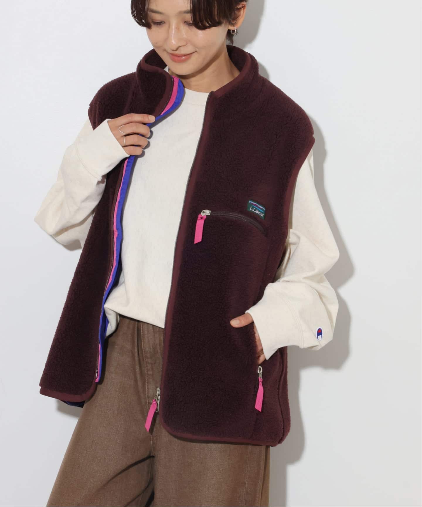 予約》【L.L.Bean/エルエルビーン】Topsham ボアフリースベスト