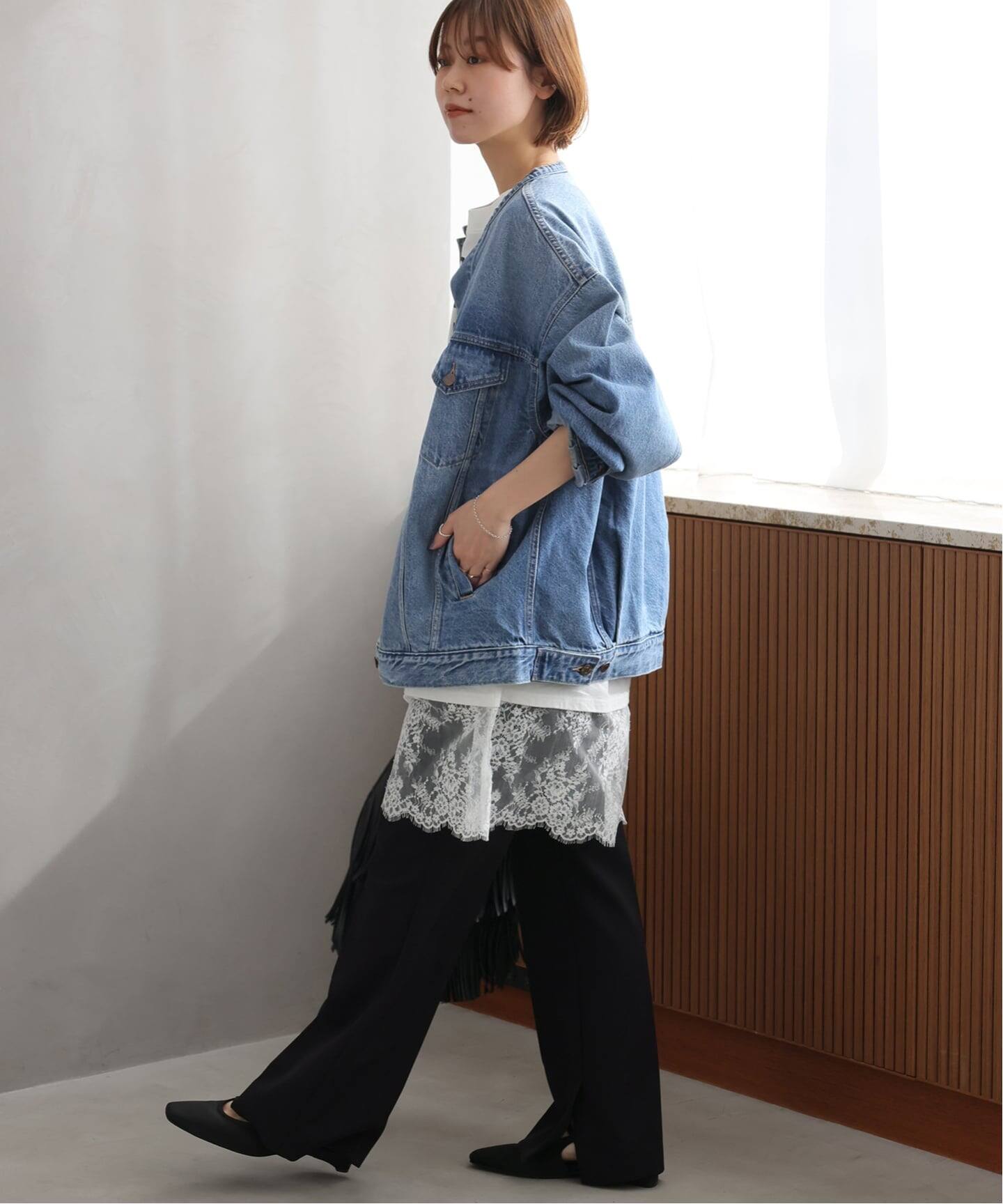 別注【LEVI'S】COLLARLESS XL TRUCKER：デニムジャケット（デニム