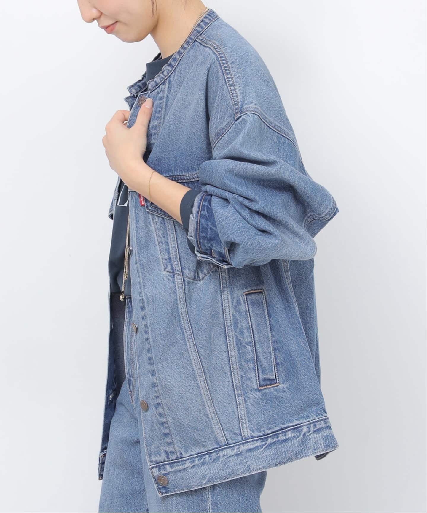 26SS新作］別注【LEVI'S】COLLARLESS XL TRUCKER：デニムジャケット