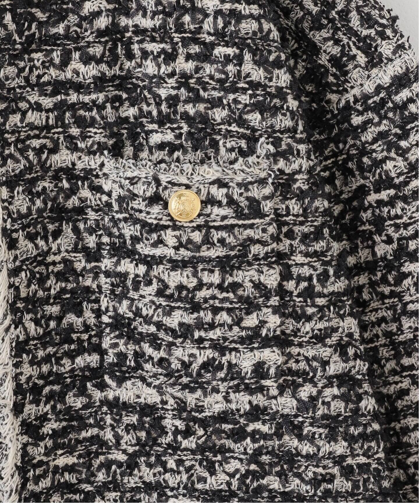 ARCHIVE STANCE/アーカイブスタンス】no-collar knit big jacket