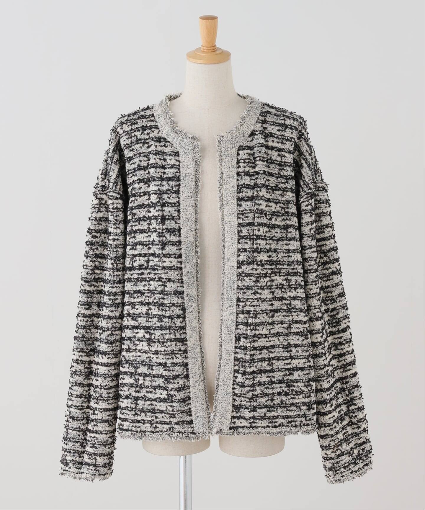 ARCHIVE STANCE/アーカイブスタンス】no-collar knit big jacket