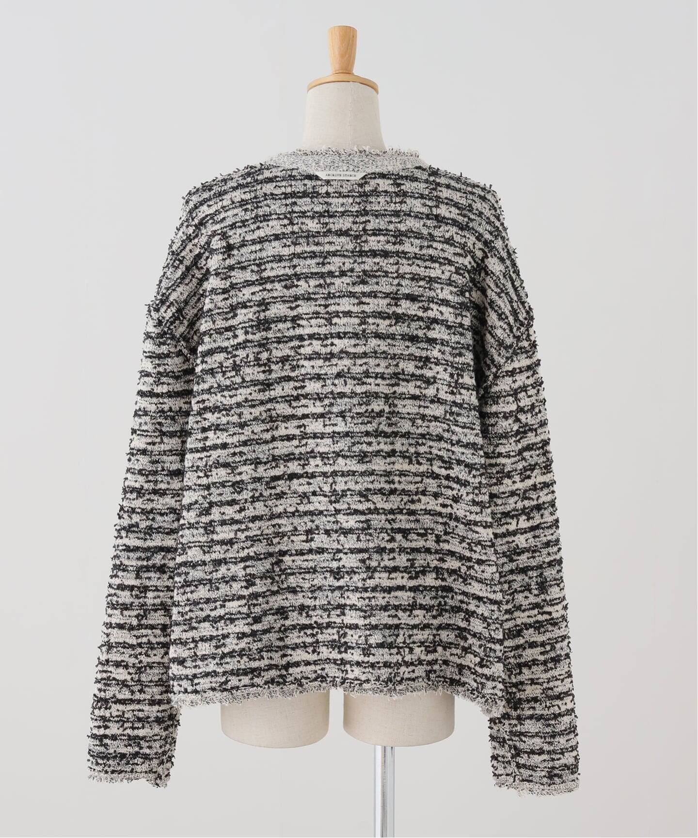 ARCHIVE STANCE/アーカイブスタンス】no-collar knit big jacket