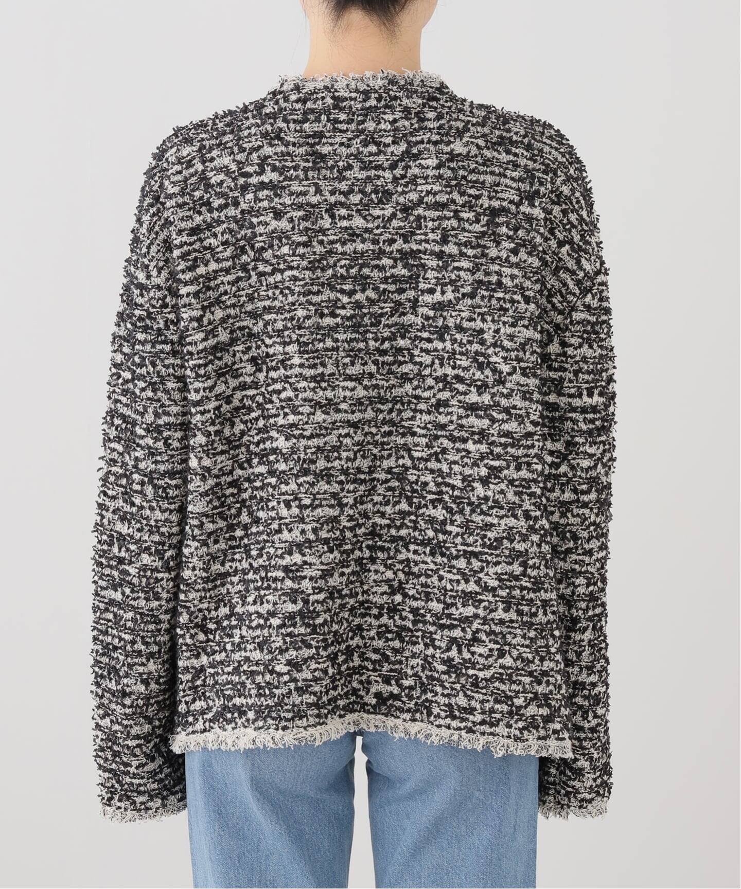 ARCHIVE STANCE/アーカイブスタンス】no-collar knit big jacket