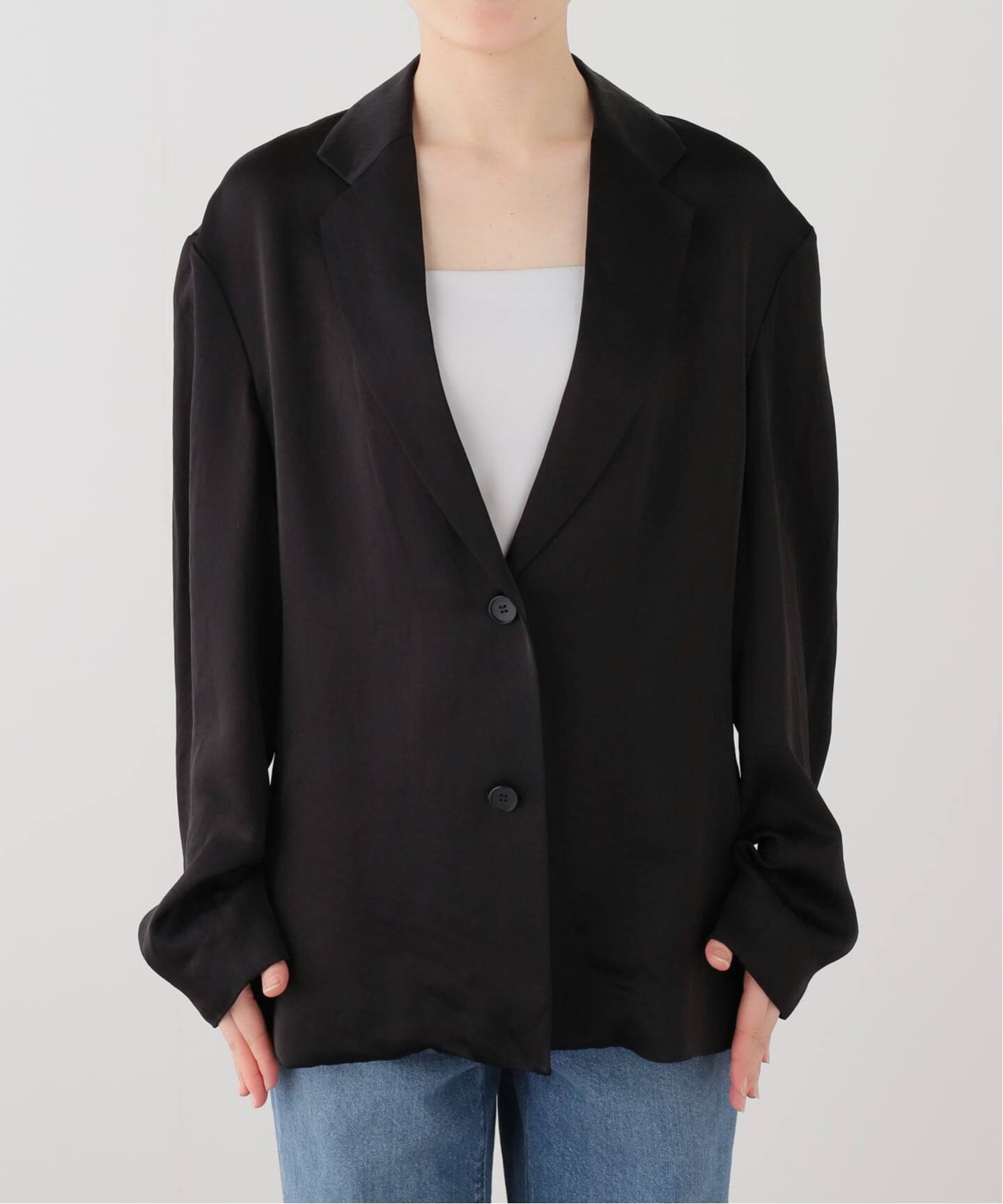 完売品todayful Satin Over Jacket ブラック TODAYFUL/トゥデイフル】 Satin Over Jacket（その他ブルゾン