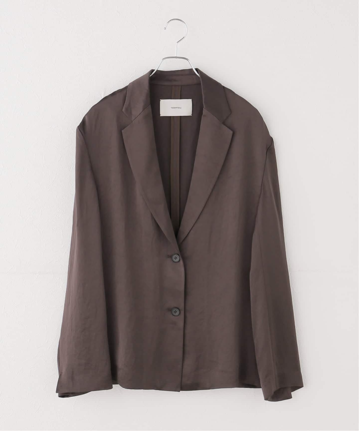 新品 todayful Satin Over Jacket ブラウン TODAYFUL/トゥデイフル】 Satin Over Jacket（その他ブルゾン