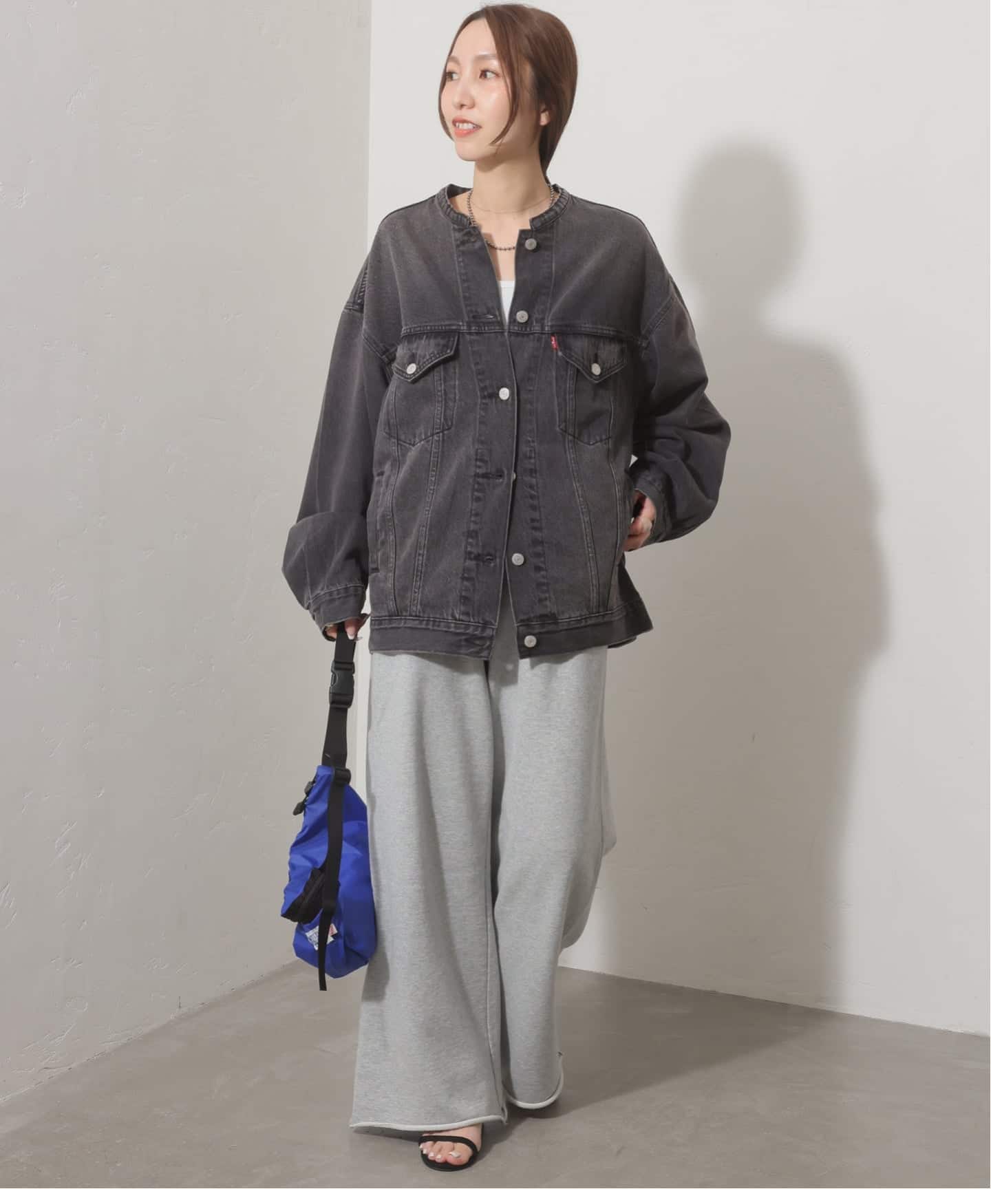 別注【LEVI'S】COLLARLESS XL TRUCKER BK：デニムジャケット（デニム