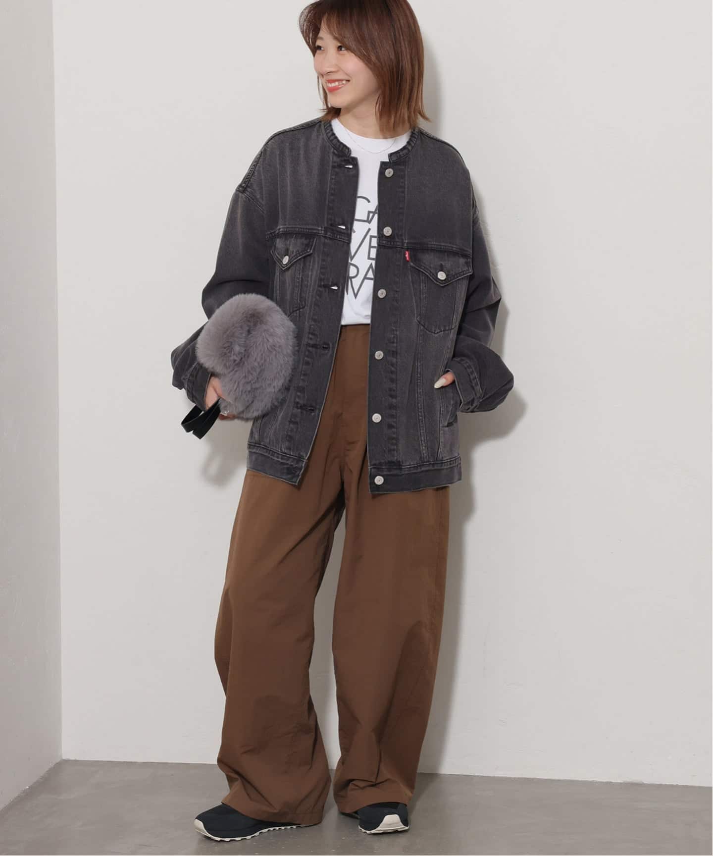 別注【LEVI'S】COLLARLESS XL TRUCKER BK：デニムジャケット（デニム