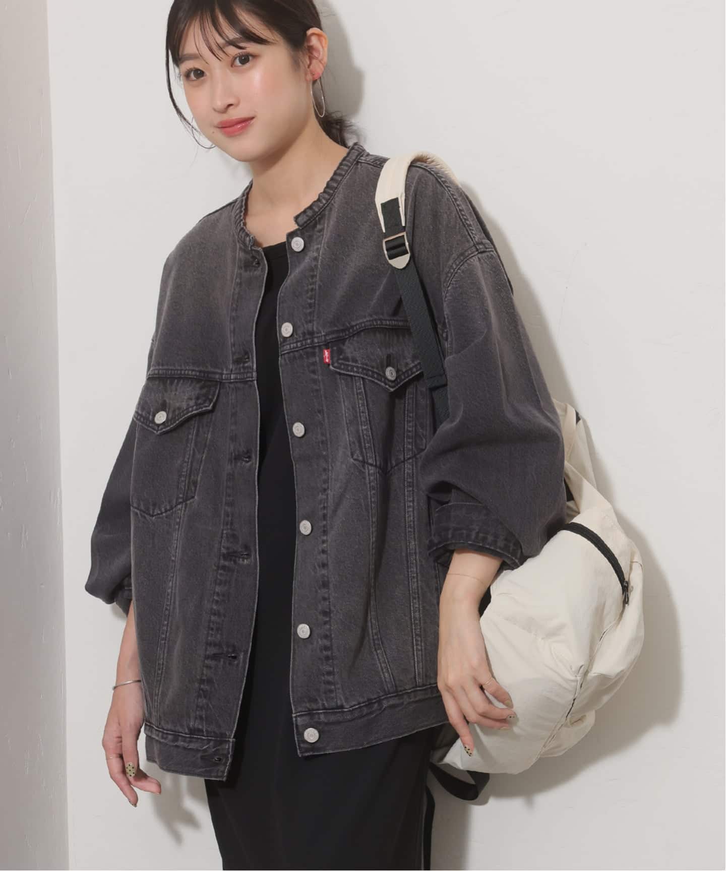 別注【LEVI’S】COLLARLESS XL TRUCKER：デニムジャケット 別注【LEVI'S】COLLARLESS XL TRUCKER BK：デニムジャケット（デニム