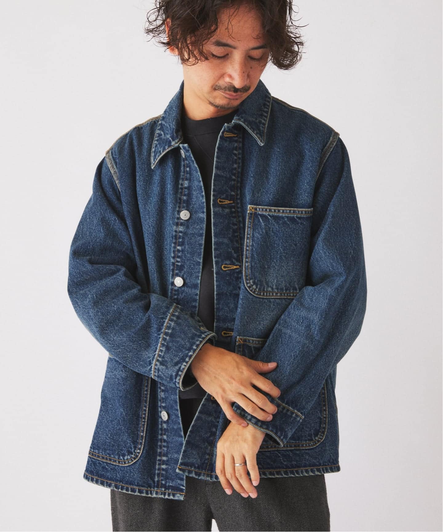 予約》クラフトデニム 13.5OZ カバーオール（デニムジャケット