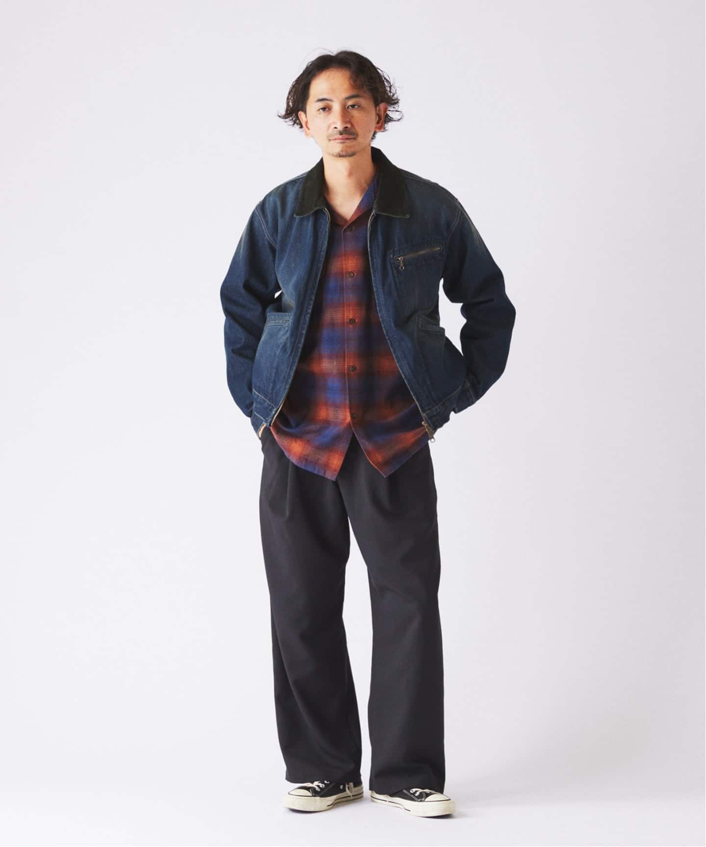 予約》スモーキー デニム ジップ ジャケット（デニムジャケット