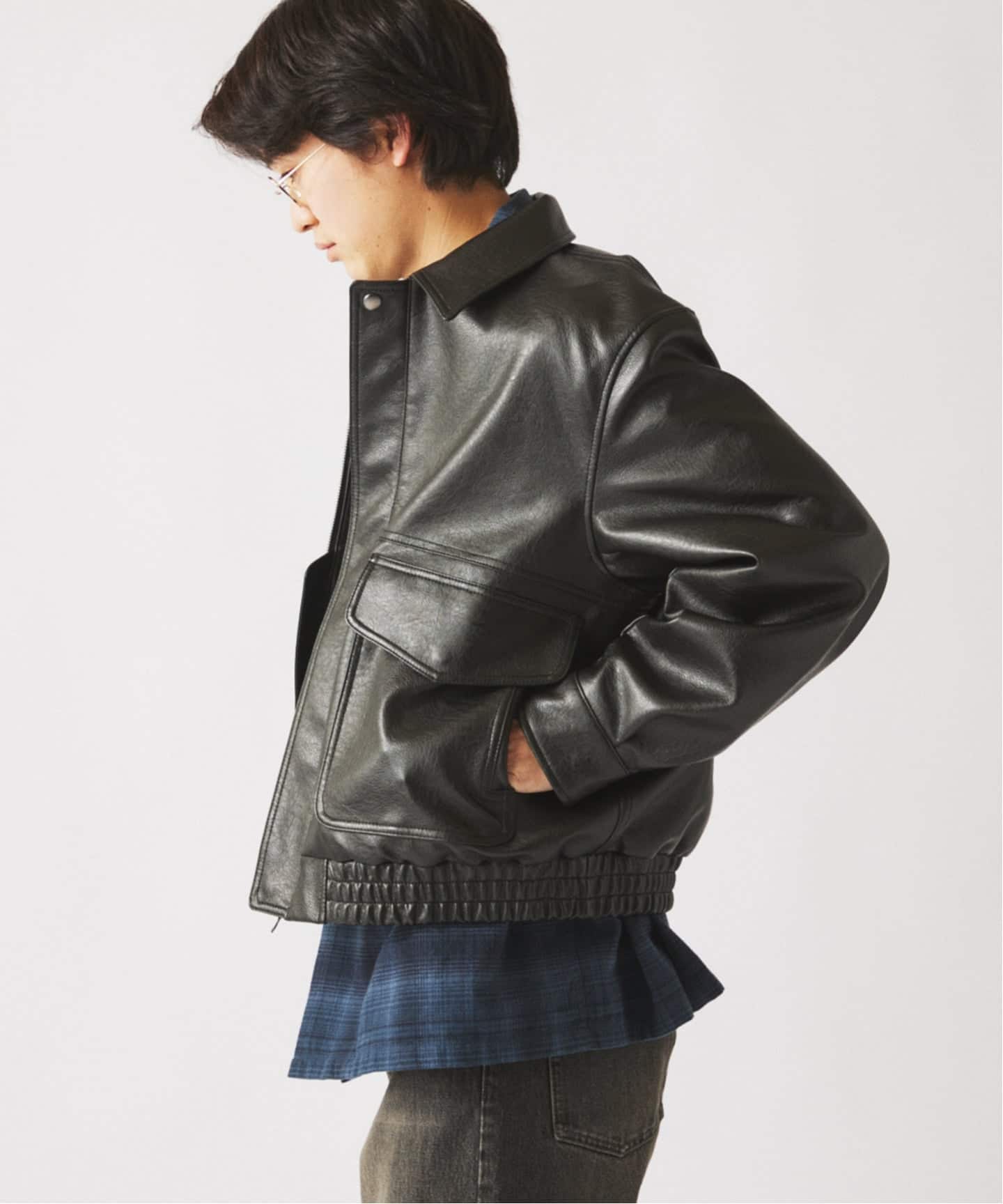 予約》フェイクレザー フライトジャケット（ミリタリー）｜JOURNAL