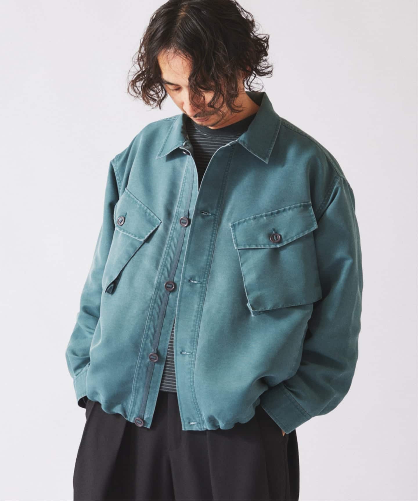 ピグメント加工 CPO シャツブルゾン（ミリタリー）｜JOURNAL STANDARD