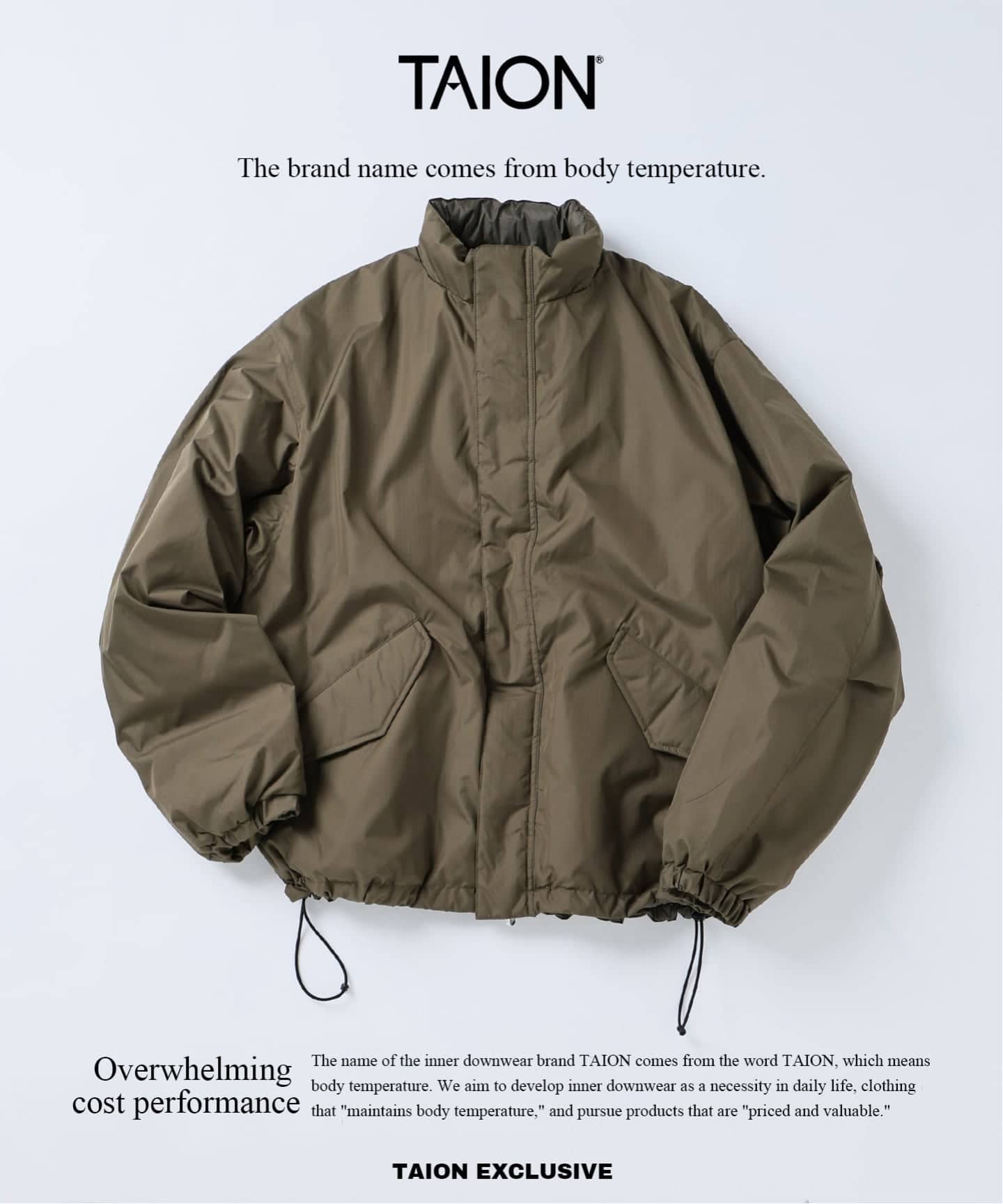 TAION / タイオン 別注 リバーシブル ショートモッズ ダウンブルゾン