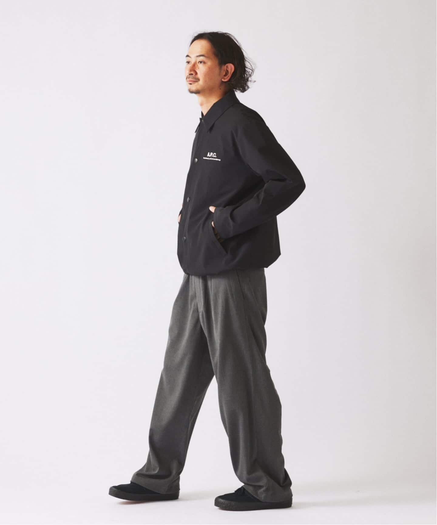 A.P.C. ミズノ“撥水ナイロン”マウンテンジャケット、ブラック A.P.C. 