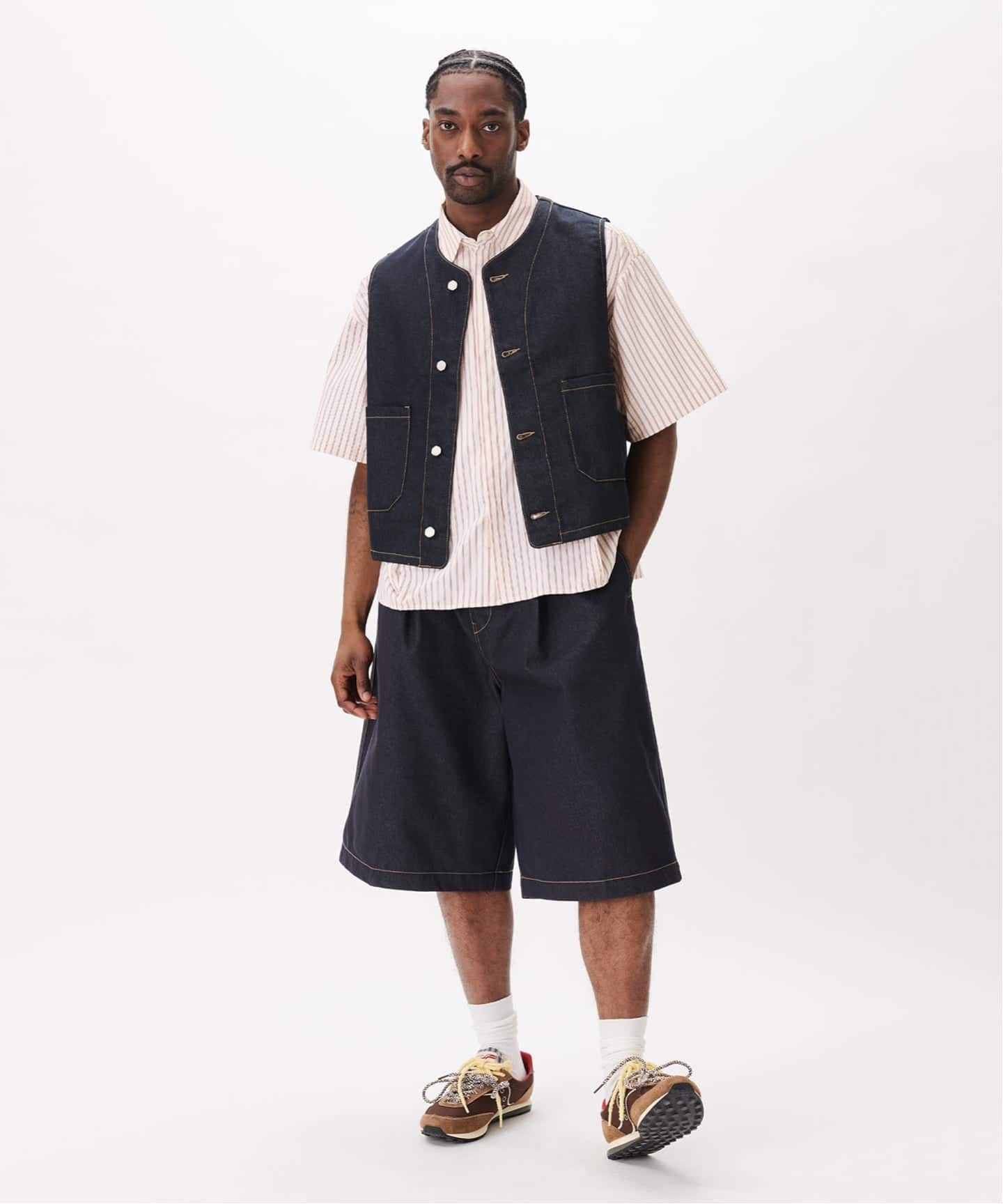 Estudio Niksen / エストゥディオ・ニクセン Raw Denim Stitch Vest