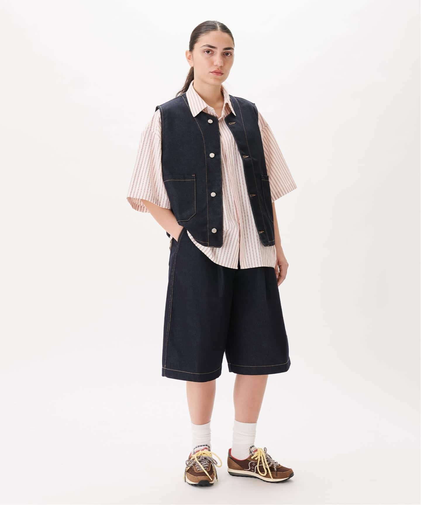Estudio Niksen / エストゥディオ・ニクセン Raw Denim Stitch Vest