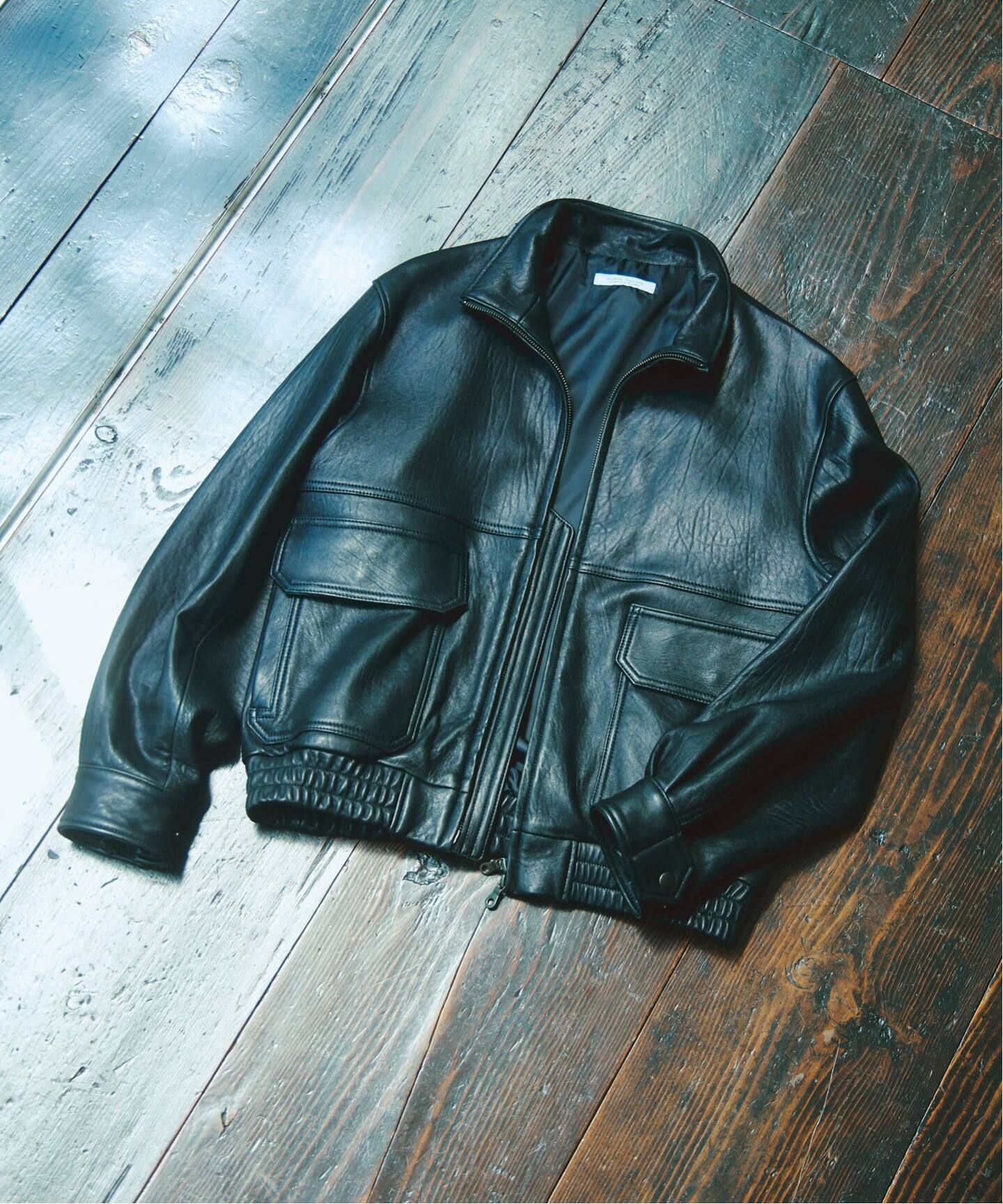 予約》ニュージーランド ラム ダッド レザー スタンド ブルゾン