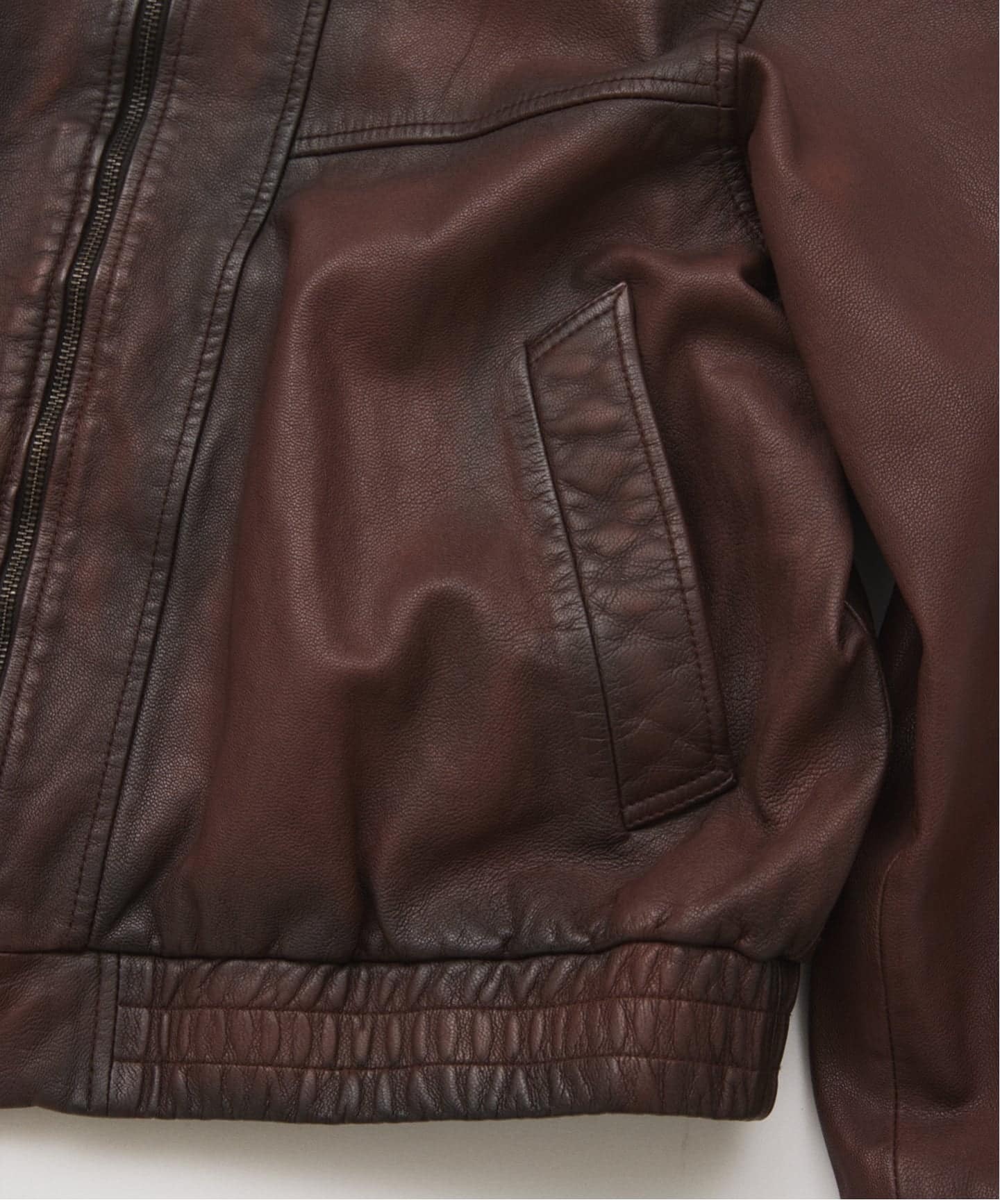 ゴート レザー エイジング ダッド ブルゾン（レザージャケット